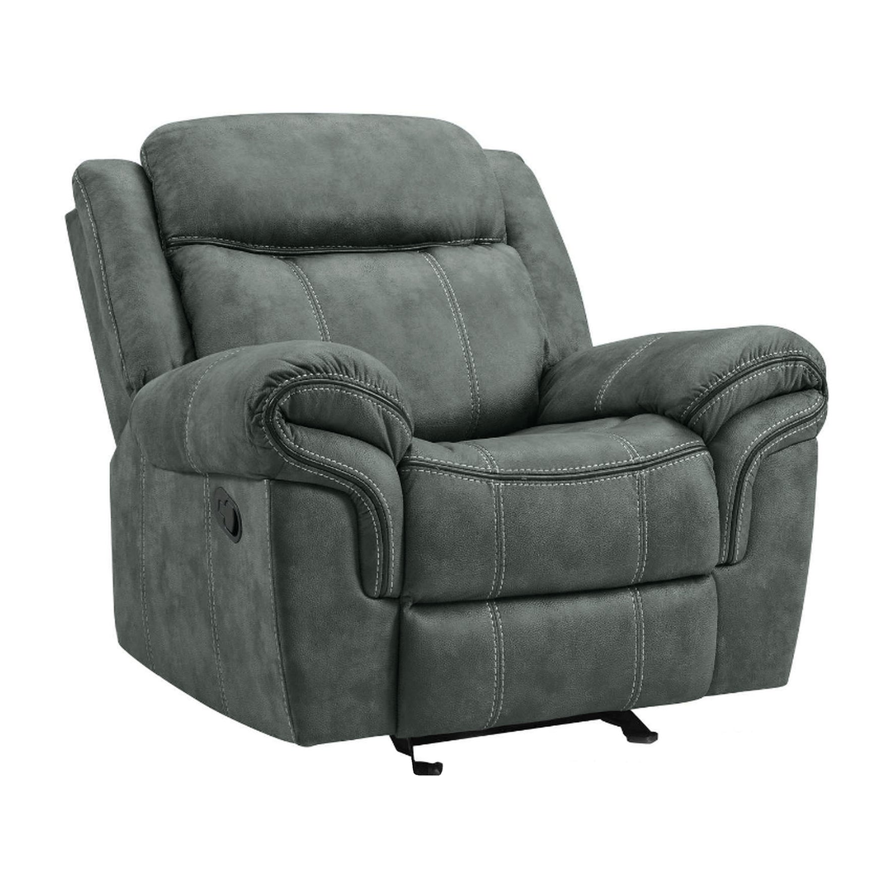 Sorrento Glider Recliner in FB367 Charcoal - Tampa Furniture Outlet