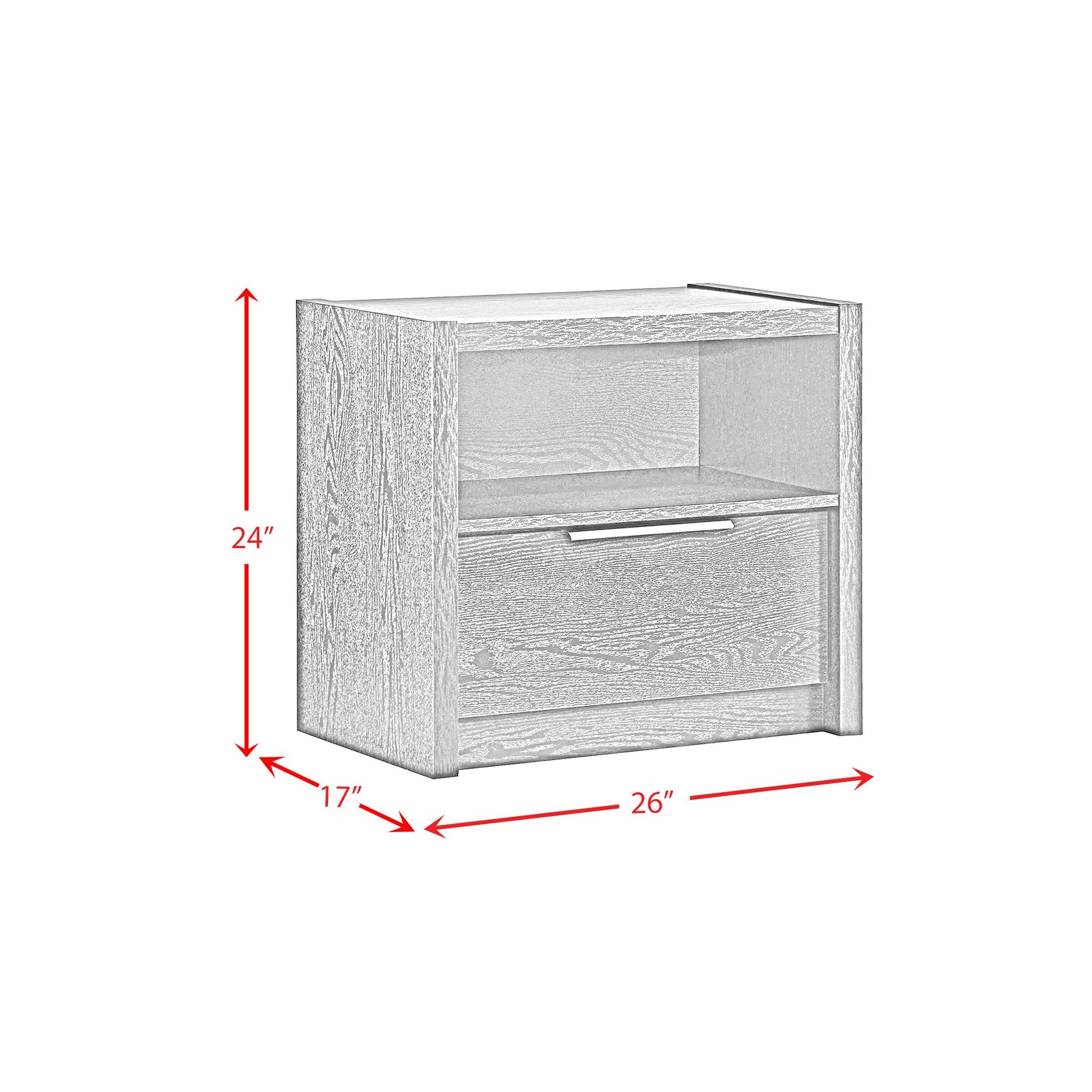 South Bend Nightstand with USB in Black