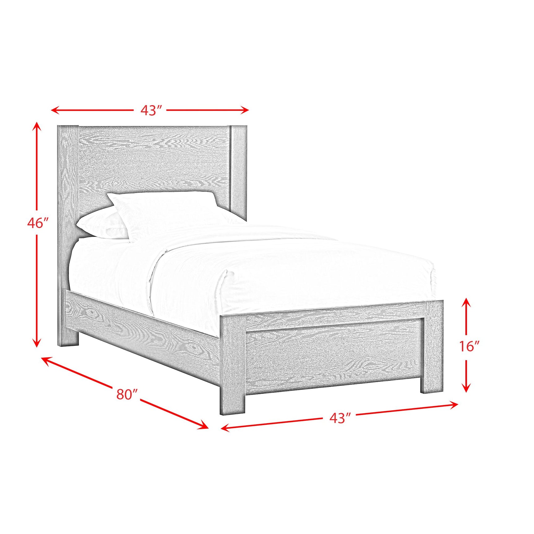 South Bend Twin Bed in Black