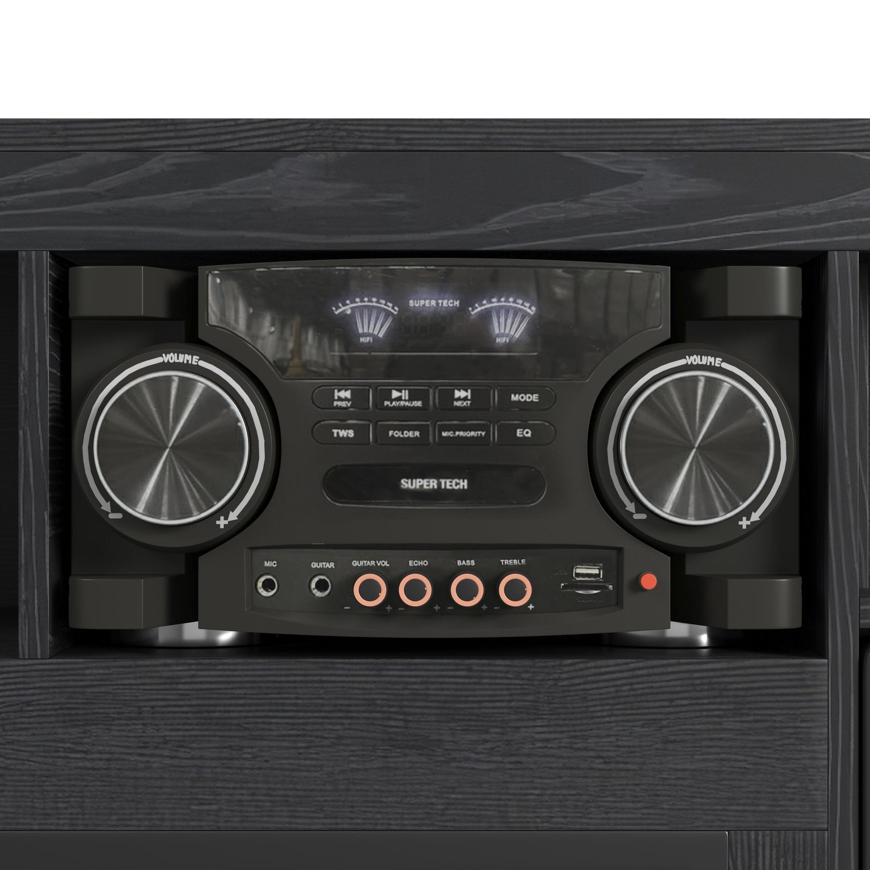 St. Cloud Fireplace with Sound System in Black - Tampa Furniture Outlet