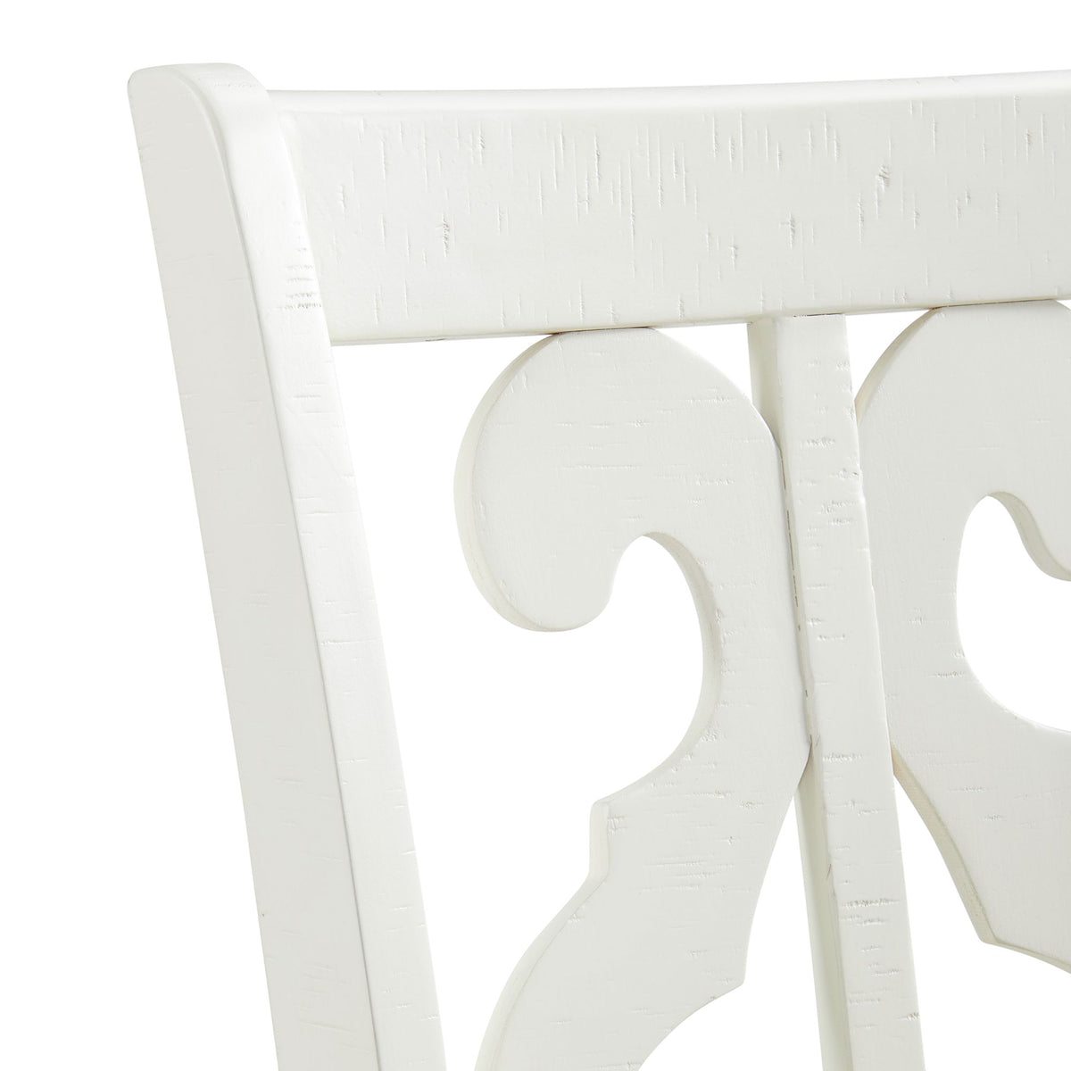 Stone Wooden Swirl Back Side Chair in White (2 Per Pack)