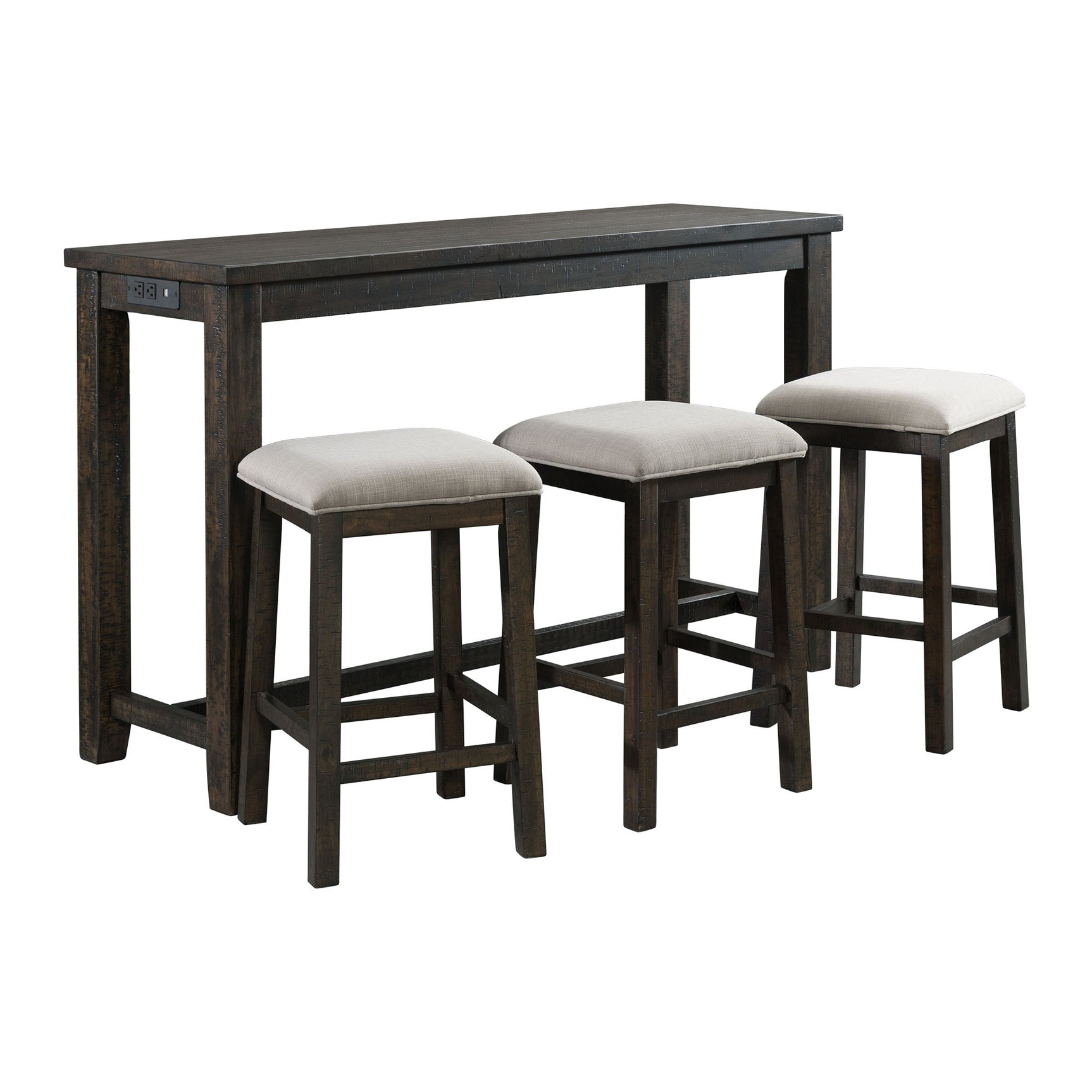 Stone Occasional Bar Table Single Pack (Table + Three Stools) - Tampa Furniture Outlet