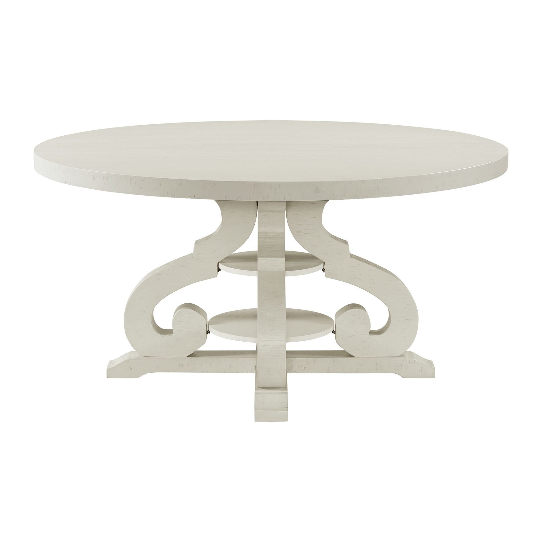 Stone Round Dining Table W/PU Base in White - Tampa Furniture Outlet