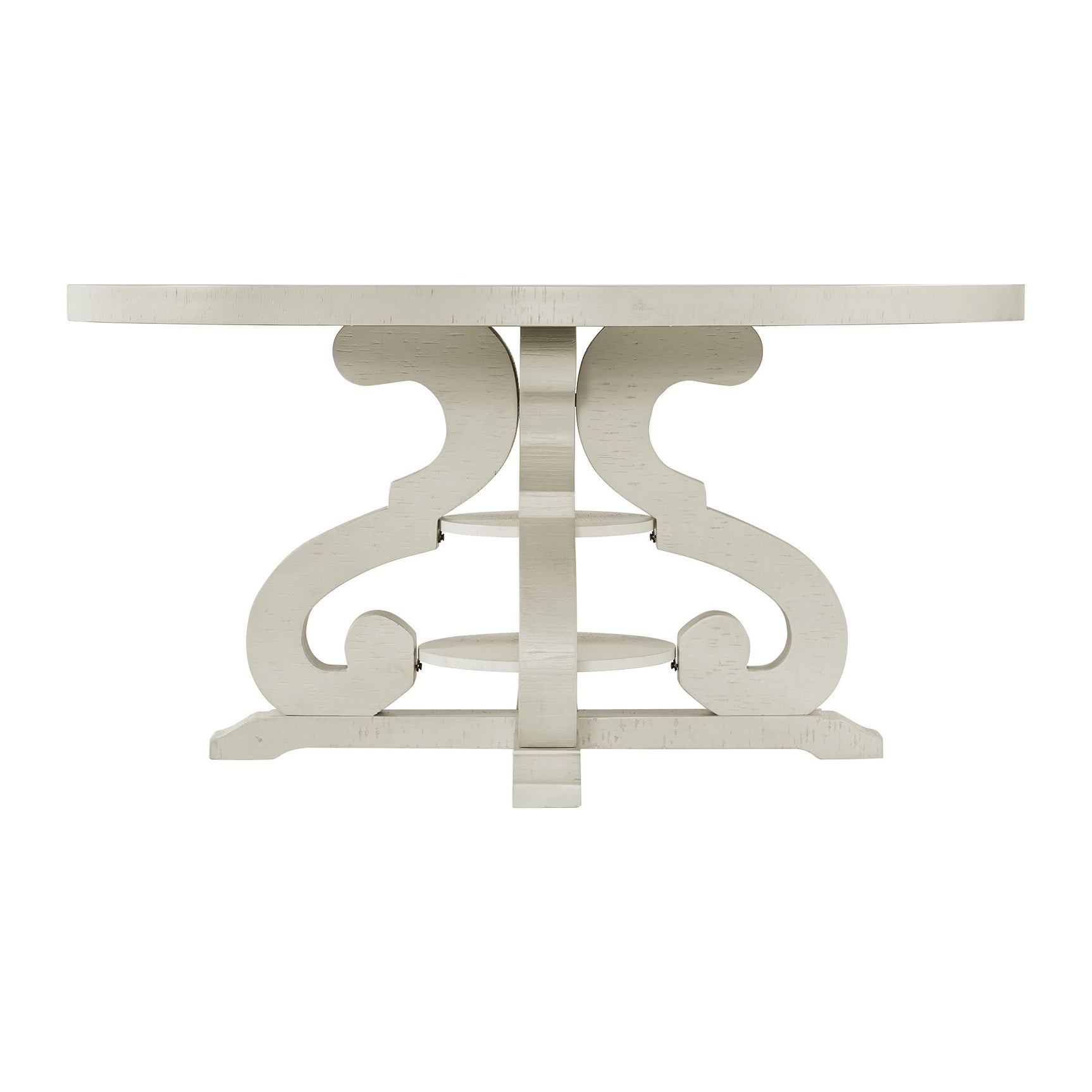 Stone Round Dining Table W/PU Base in White - Tampa Furniture Outlet