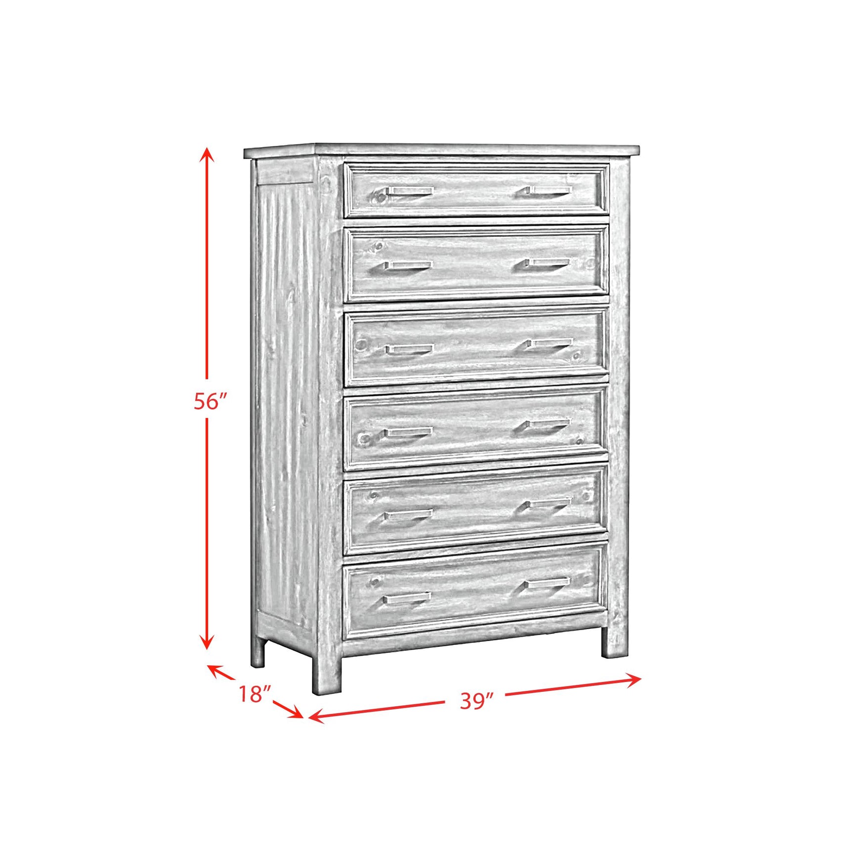 Sullivan 6-Drawer Chest in Rich Cherry
