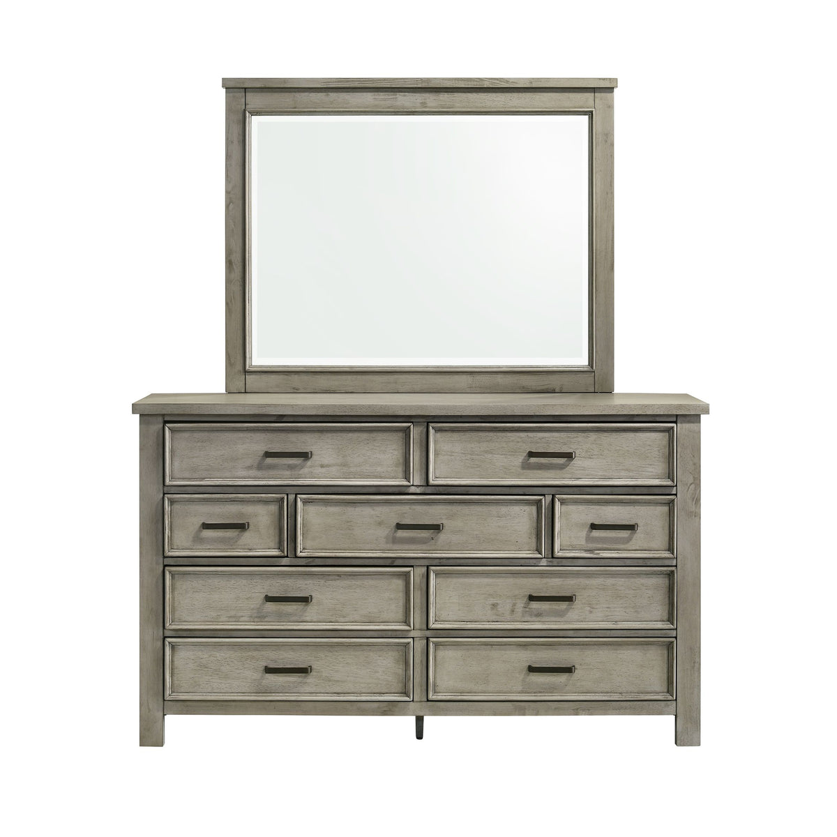 Sullivan Dresser & Mirror Set in Drift Grey