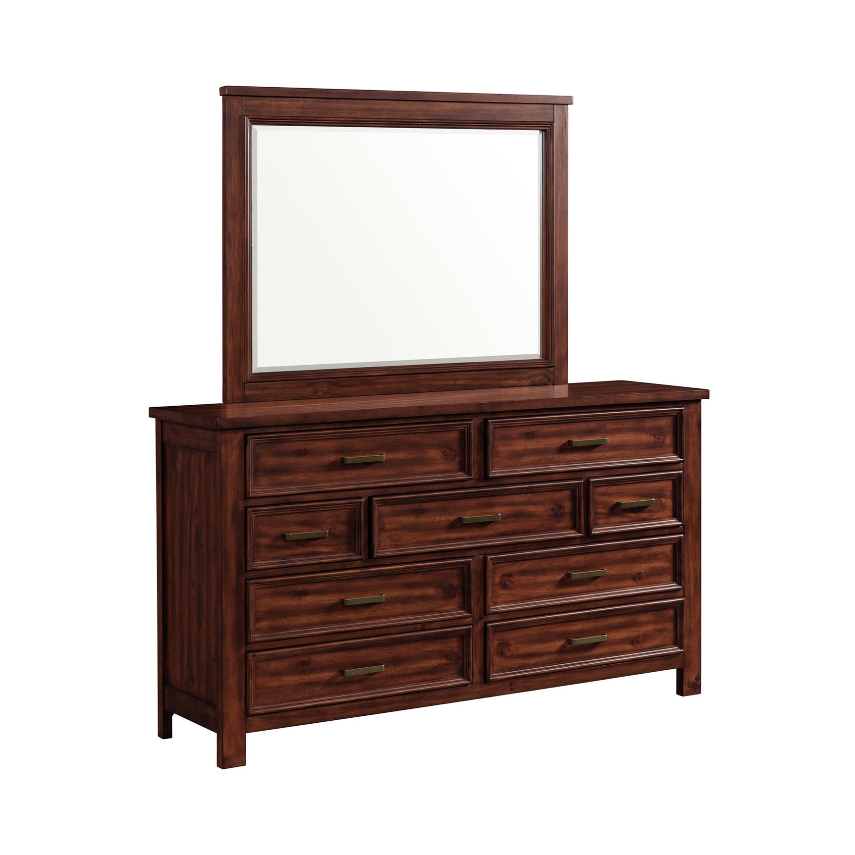 Sullivan Dresser and Mirror Set in Rich Cherry