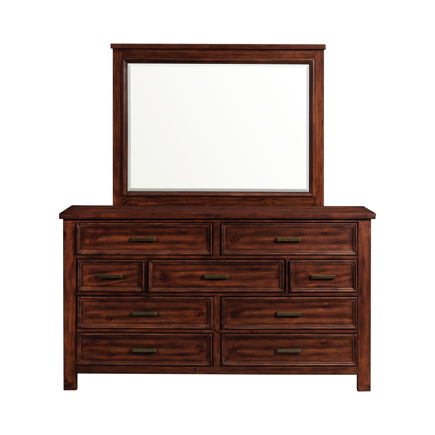 Sullivan Dresser and Mirror Set in Rich Cherry