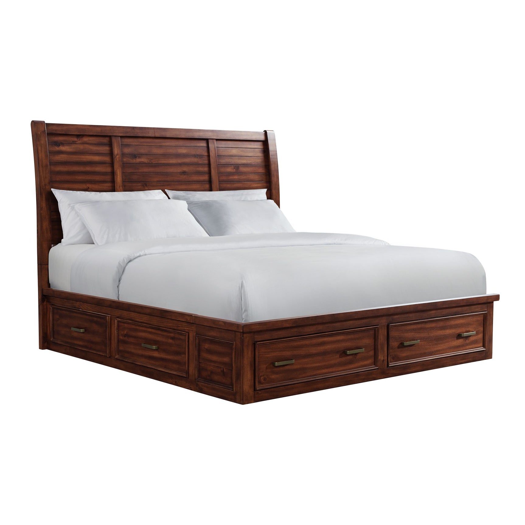 Sullivan King Storage Bed in Rich Cherry - Tampa Furniture Outlet
