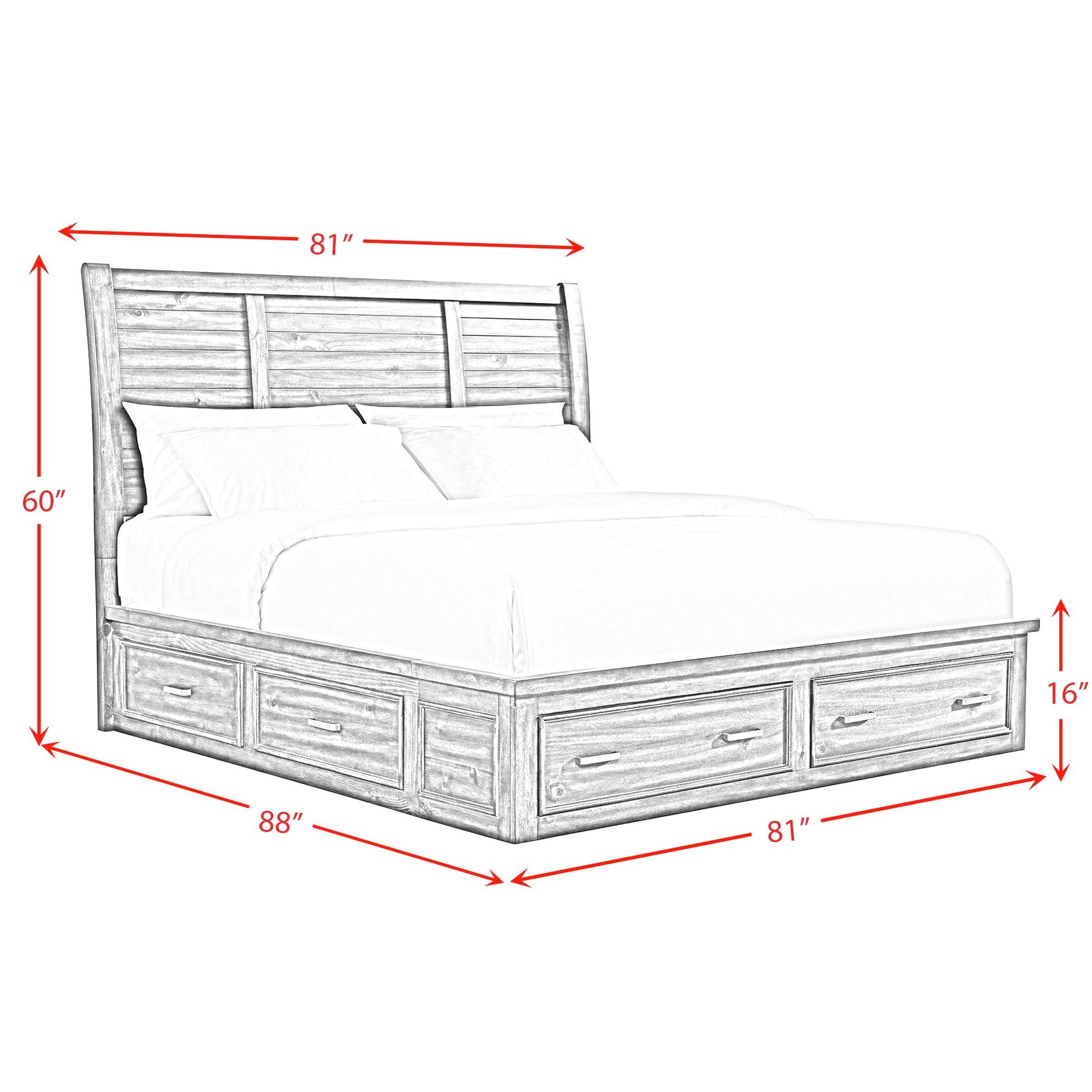 Sullivan King Storage Bed in Rich Cherry - Tampa Furniture Outlet