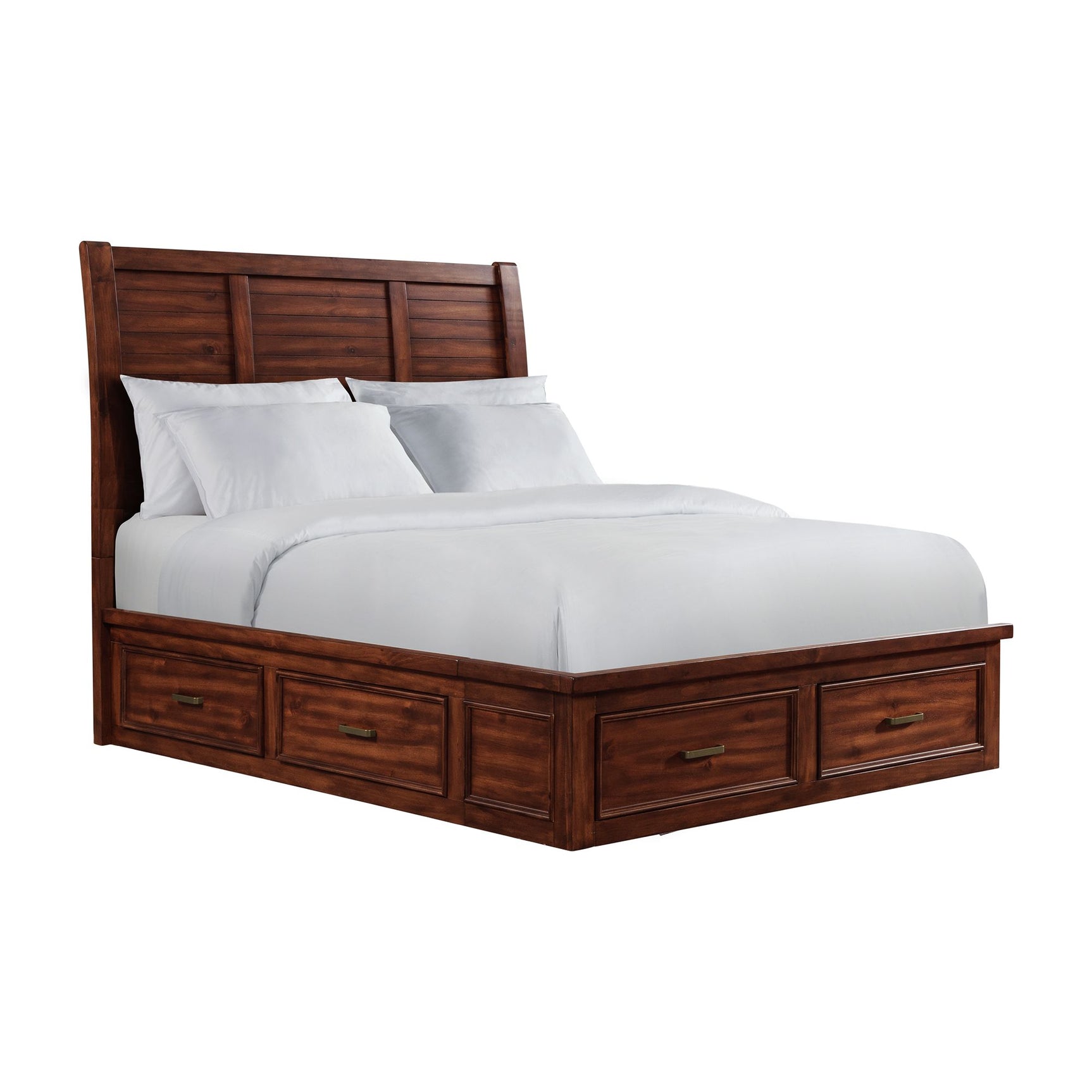Sullivan Queen Storage Bed in Rich Cherry - Tampa Furniture Outlet
