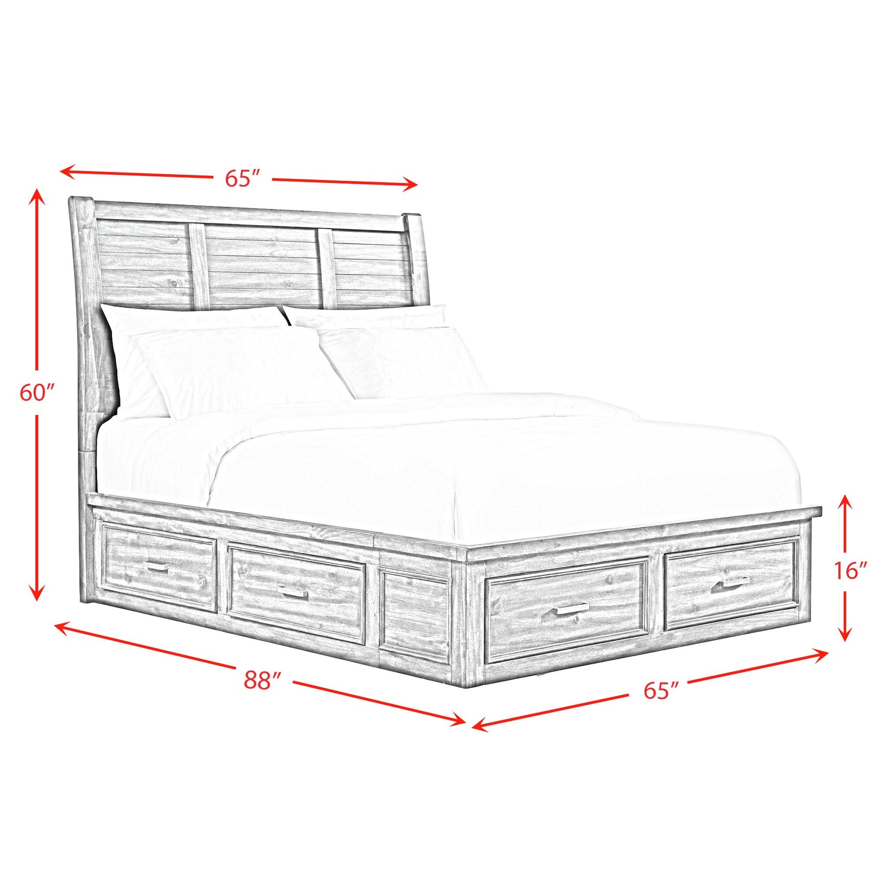 Sullivan Queen Storage Bed in Rich Cherry - Tampa Furniture Outlet
