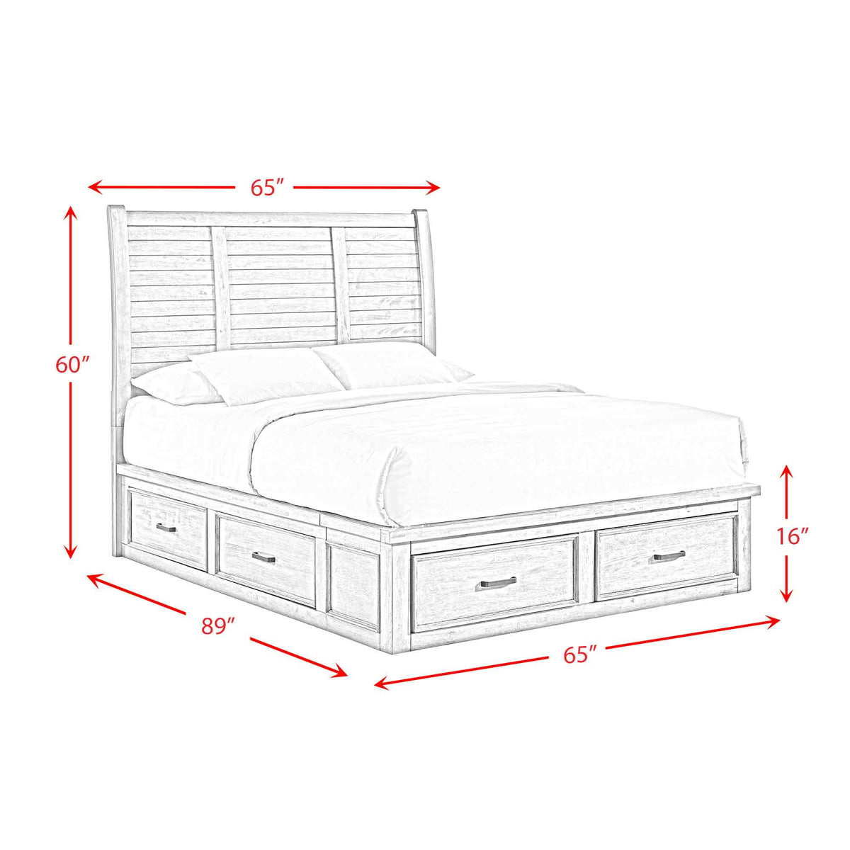 Sullivan Queen Storage Bed in Drift Grey