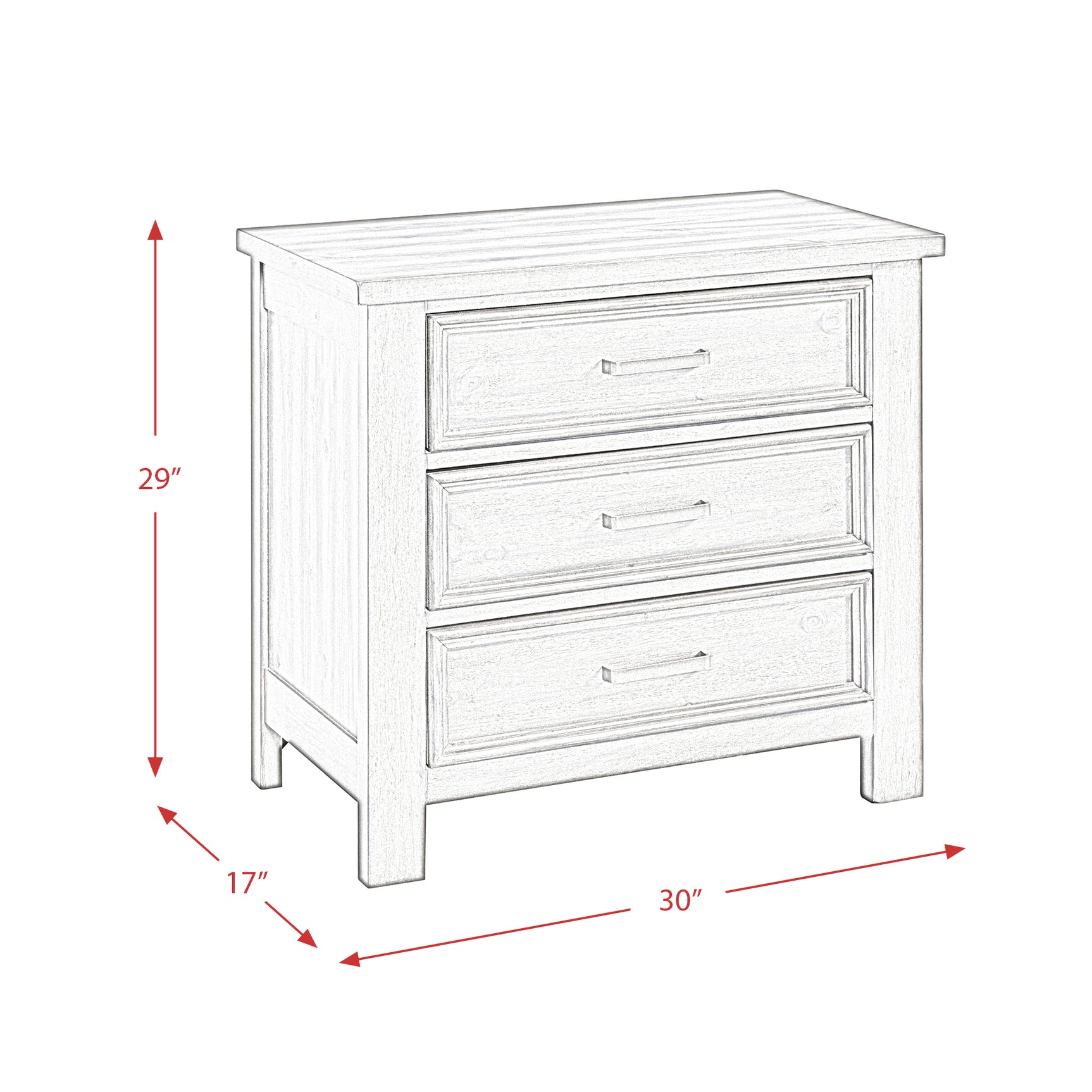 Sullivan 3-Drawer Nightstand in Drift Grey - Tampa Furniture Outlet