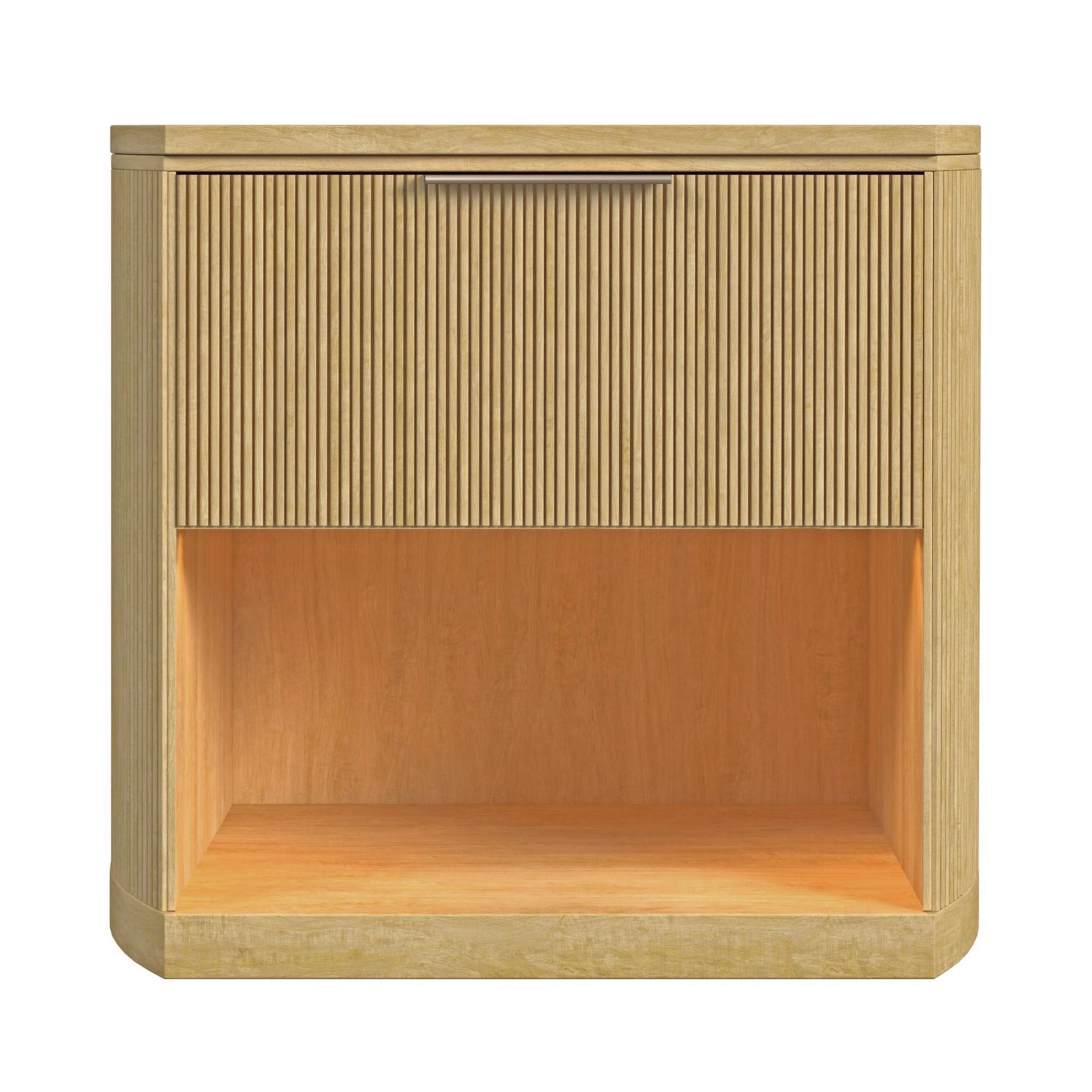 Sylvie 1-Drawer Nightstand with Touch Light in Natural LED