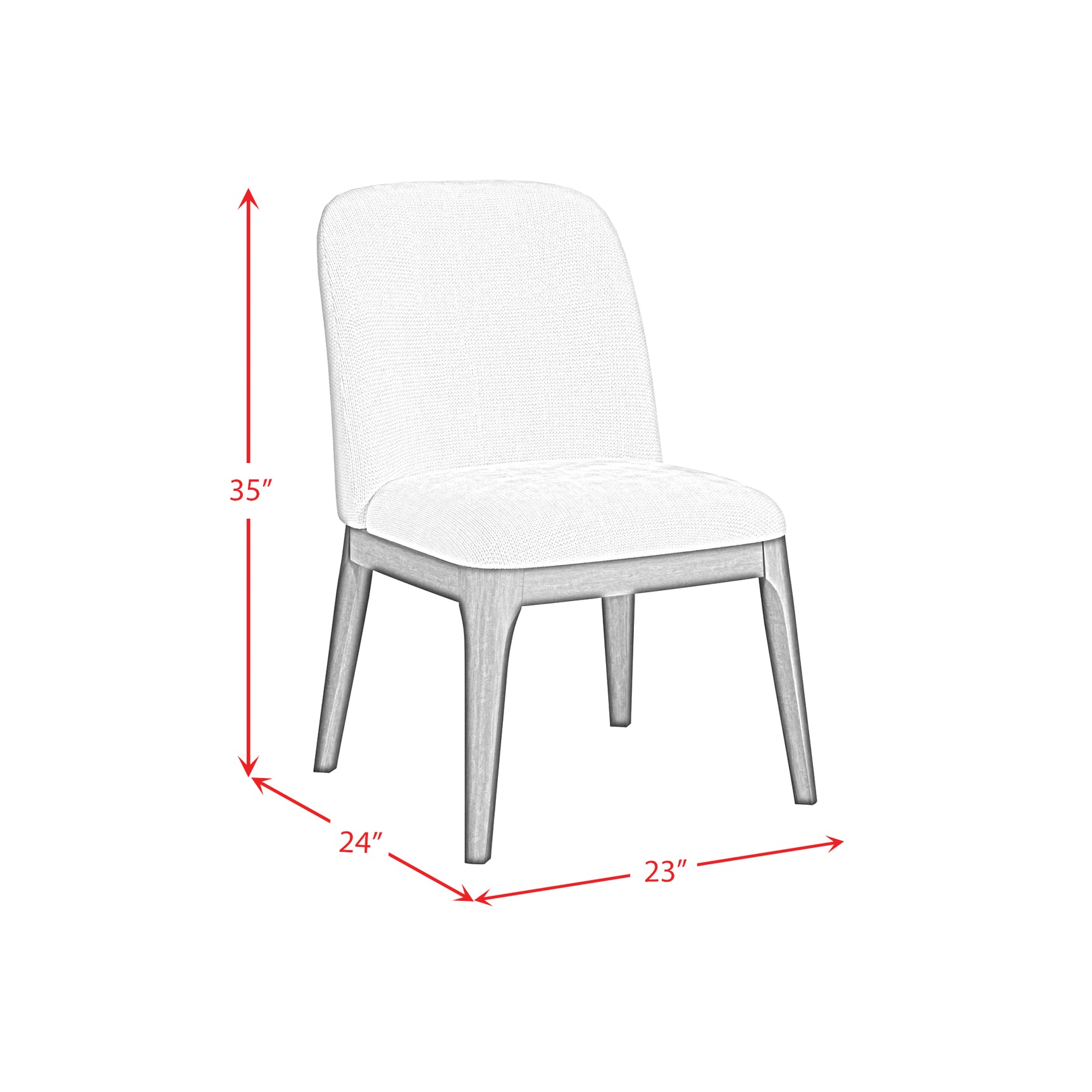 Sylvie Dining Side Chair with White Fabric in Natural (2 Per Carton)