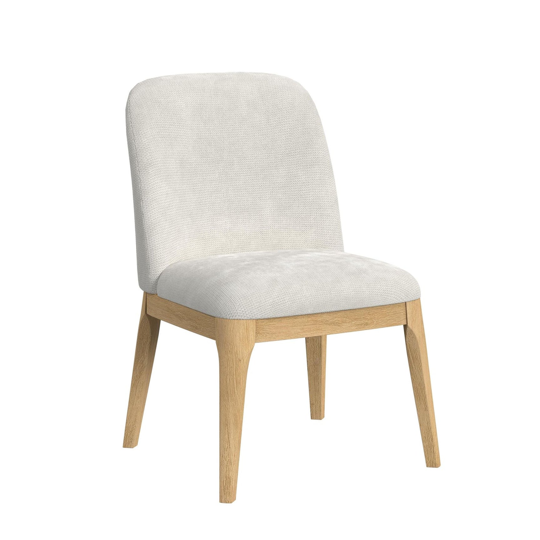 Sylvie Dining Side Chair with White Fabric in Natural (2 Per Carton)