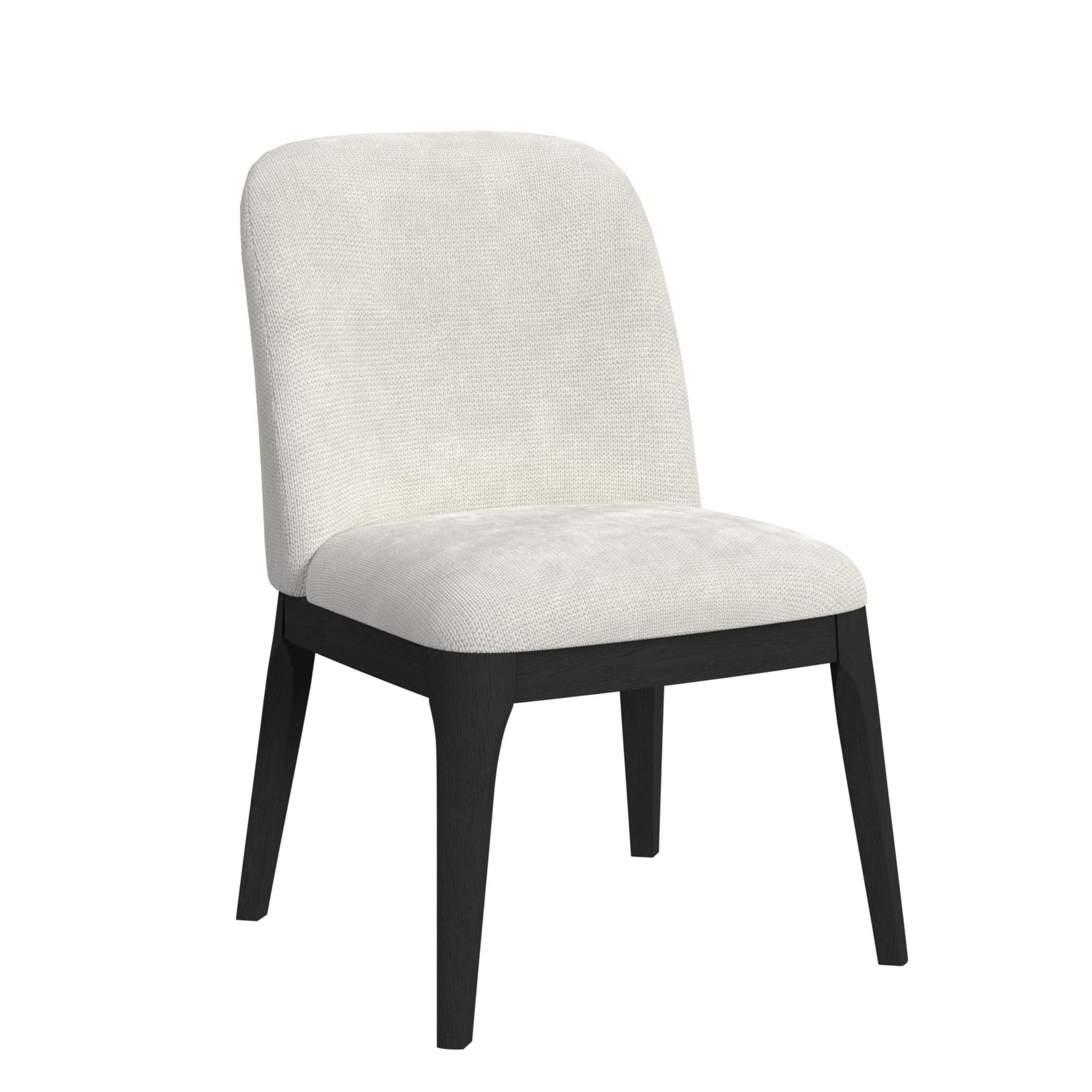 Sylvie Dining Side Chair with White Fabric in Black with Grain (2 Per Carton) - Tampa Furniture Outlet