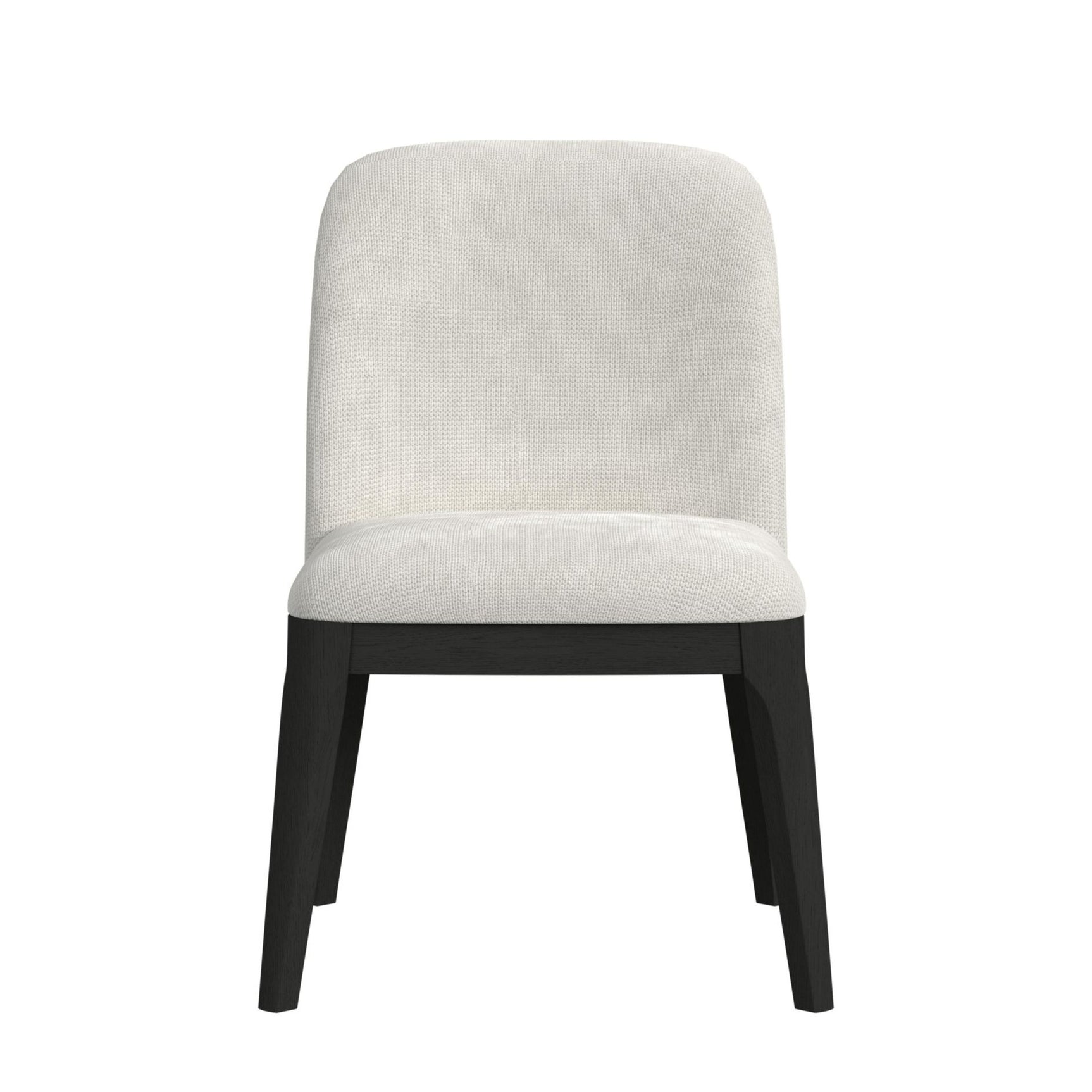 Sylvie Dining Side Chair with White Fabric in Black with Grain (2 Per Carton)