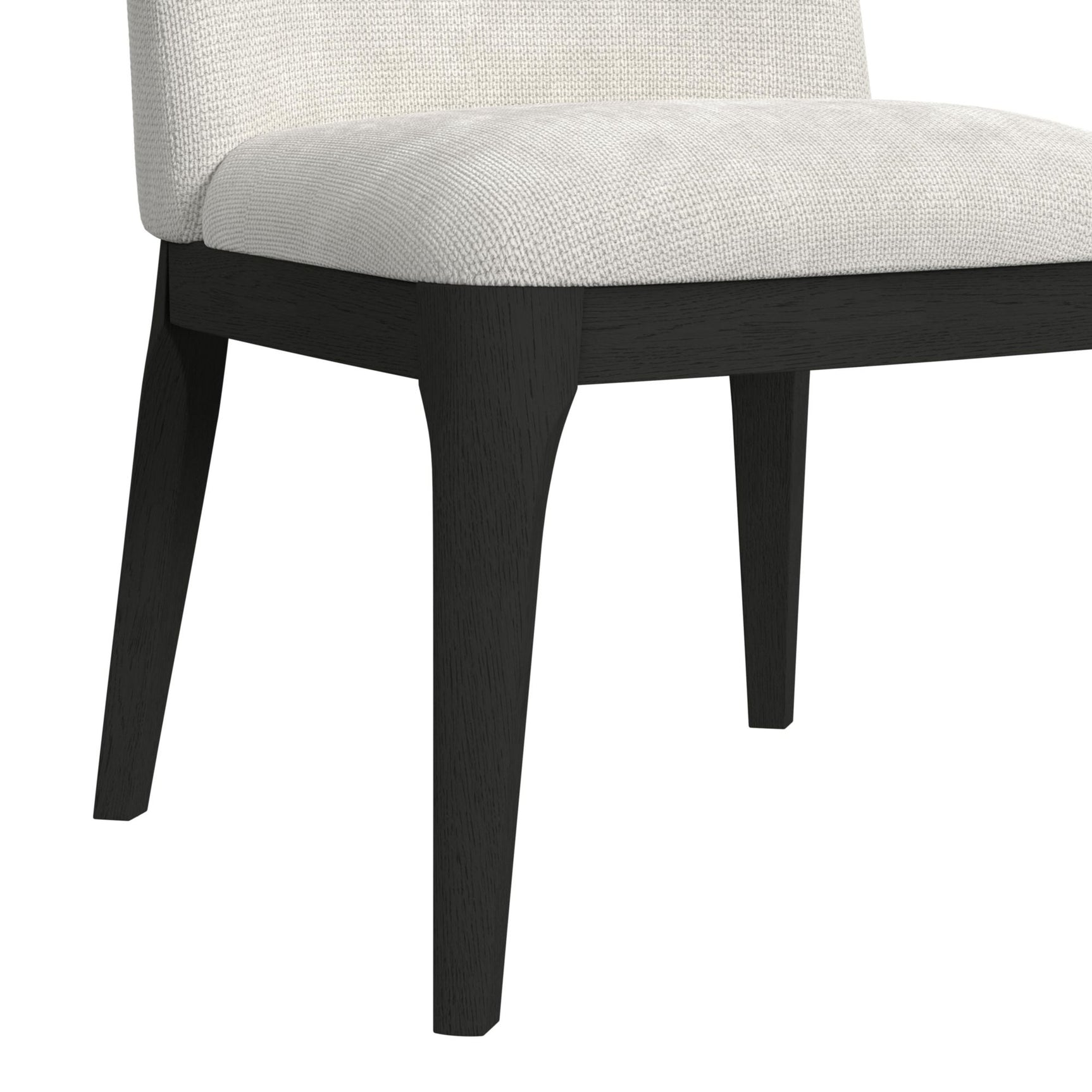 Sylvie Dining Side Chair with White Fabric in Black with Grain (2 Per Carton) - Tampa Furniture Outlet