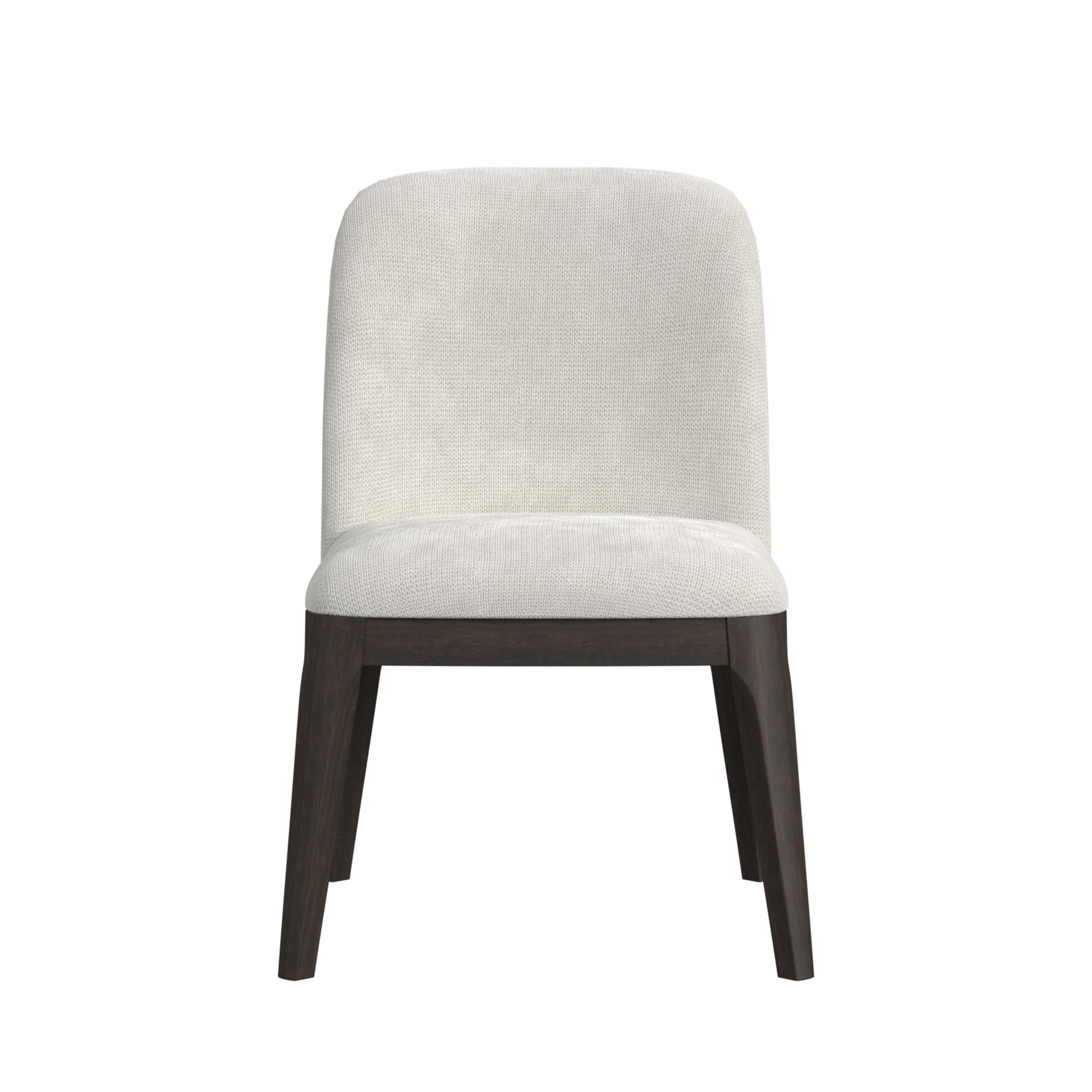 Sylvie Dining Side Chair with White Fabric in Dark Brown (2 Per Carton) - Tampa Furniture Outlet