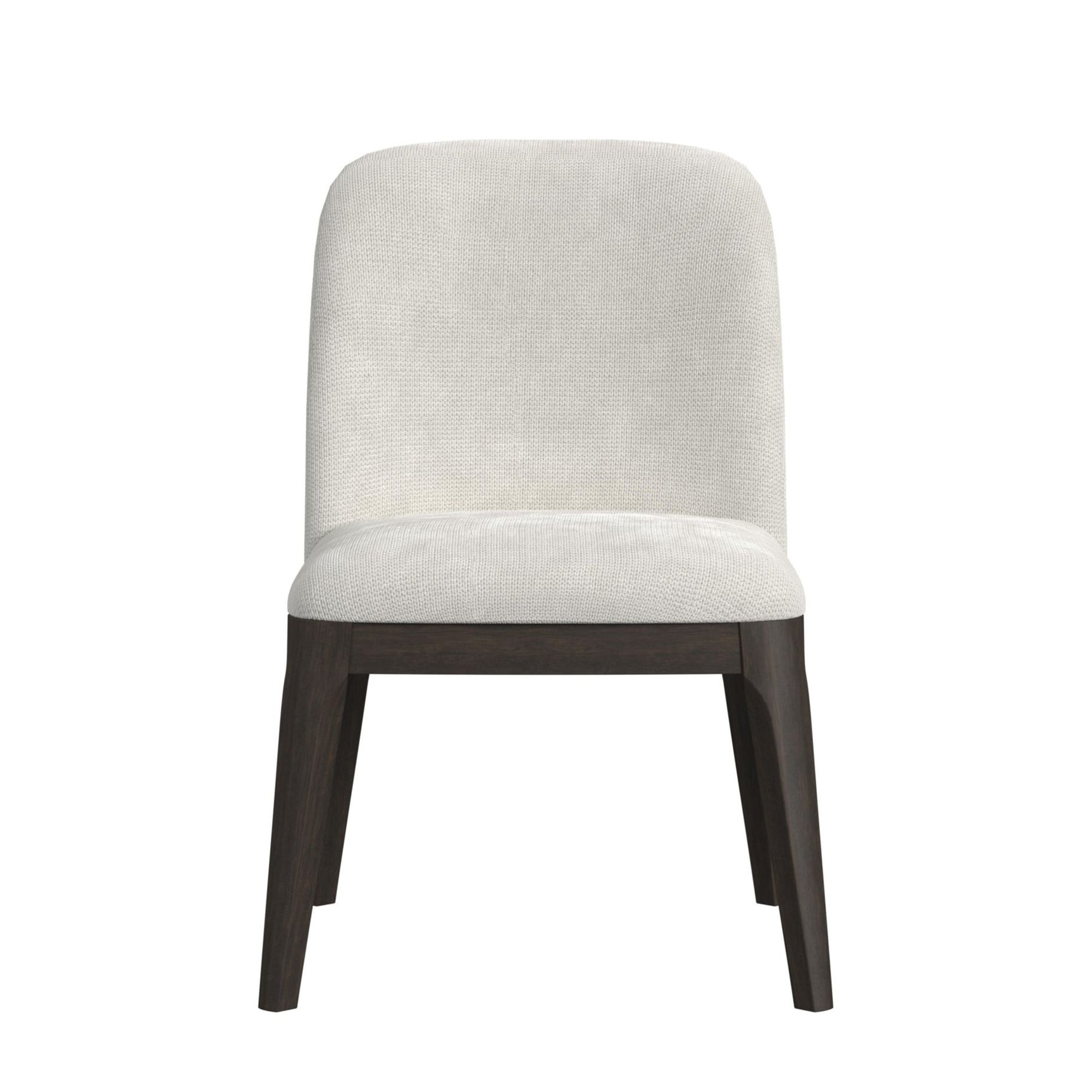 Sylvie Dining Side Chair with White Fabric in Dark Brown (2 Per Carton)