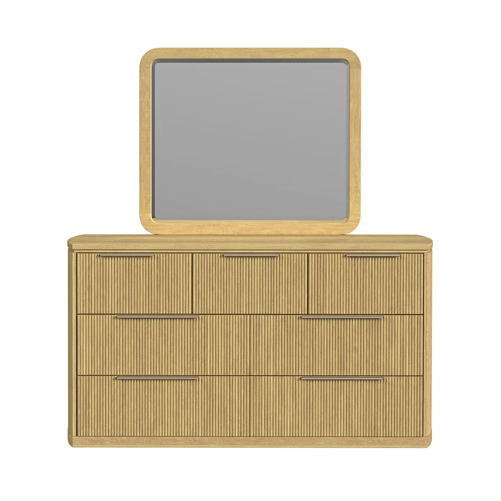 Sylvie Dresser and Mirror Set in Natural