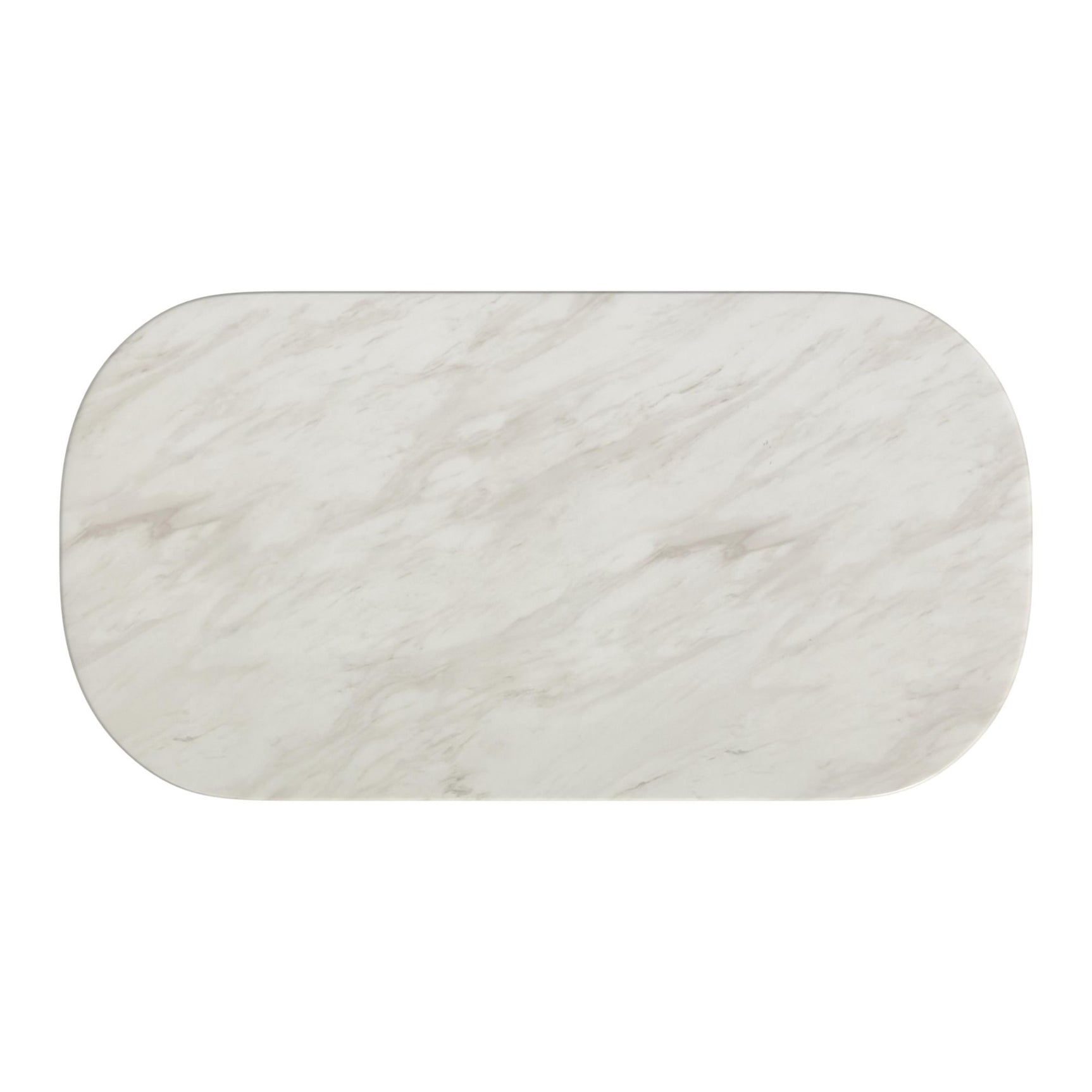 Sylvie Oval Dining Table with White Faux Marble Top in Black with Grain - Tampa Furniture Outlet