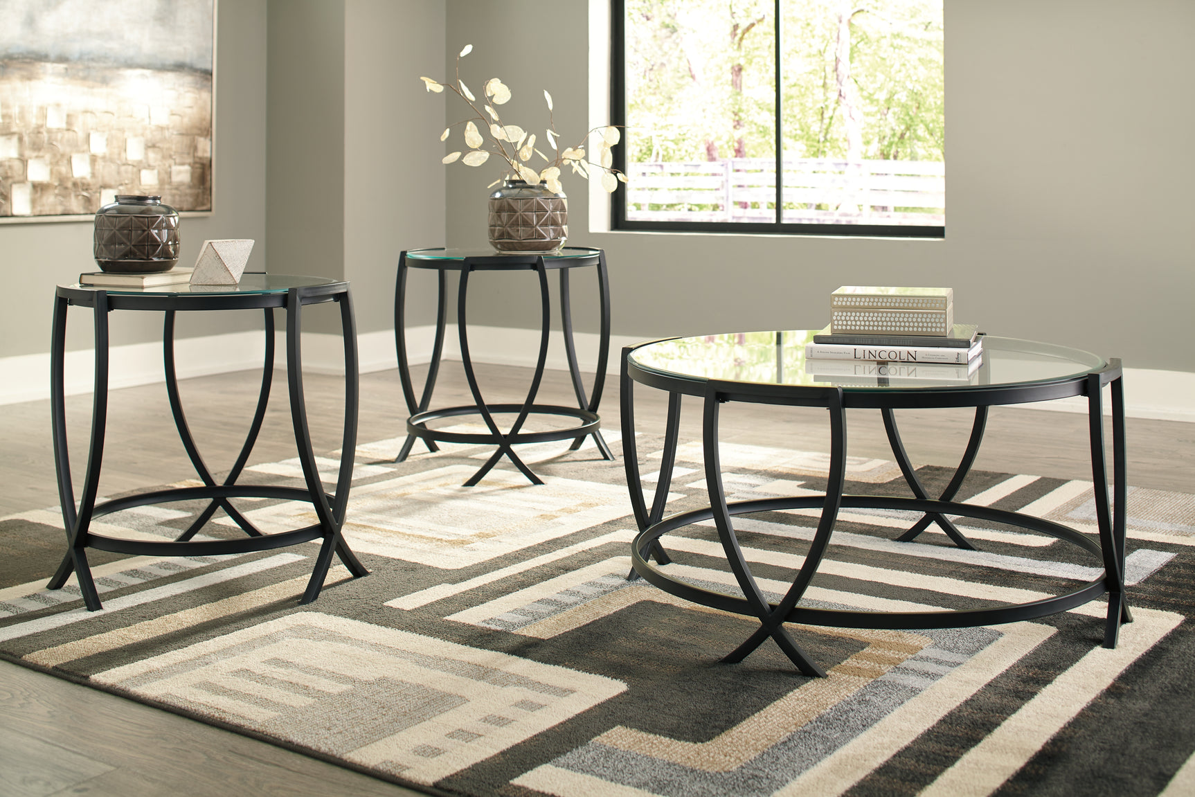 Tampa Furniture Outlet - Ashley Furniture - Tarrin Table (Set of 3) - Occasional Table Set (3/CN) / Black - T115-13