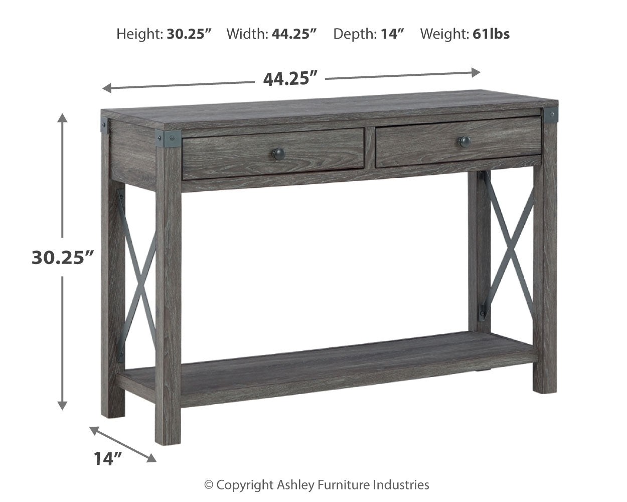 Freedan Sofa/Console Table - Tampa Furniture Outlet