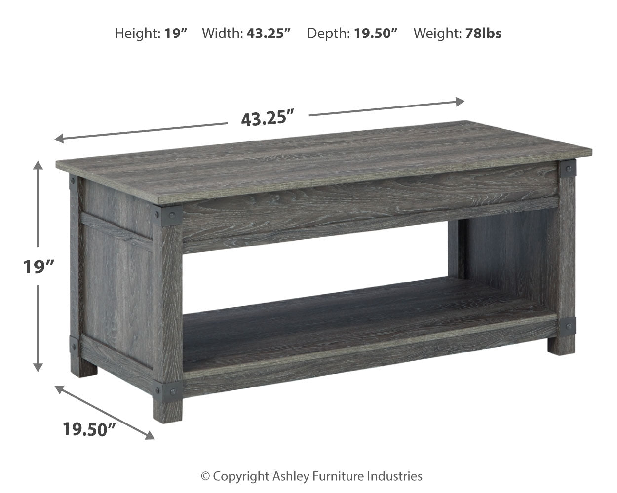Freedan Lift-Top Coffee Table - Tampa Furniture Outlet