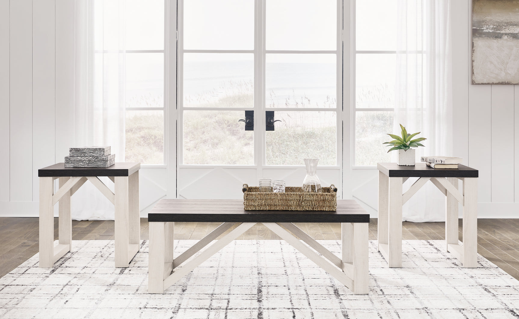 Tampa Furniture Outlet - Ashley Furniture - Dorrinson Table (Set of 3) - Occasional Table Set (3/CN) / Antique White - T236-13