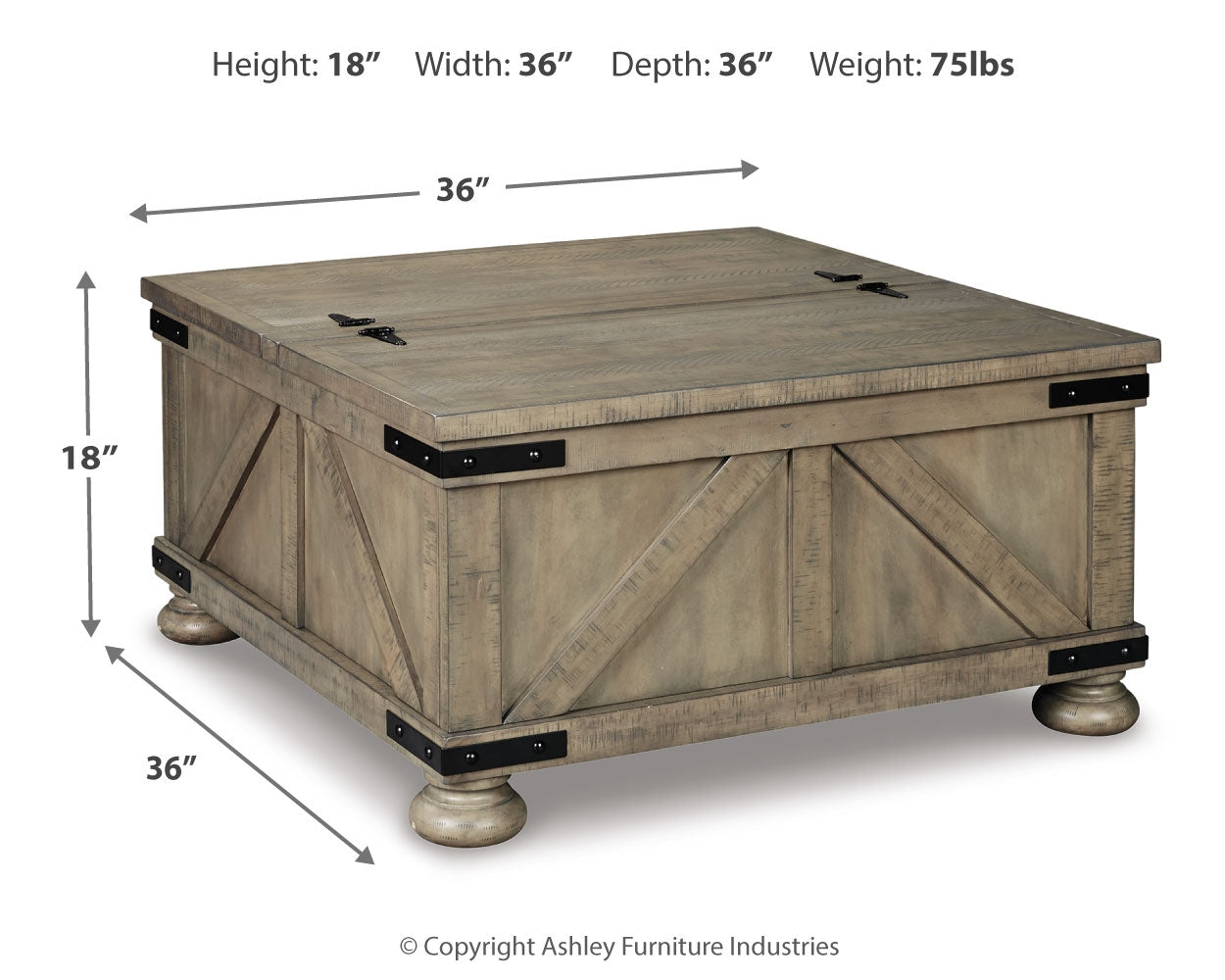 Aldwin Coffee Table With Storage - Tampa Furniture Outlet