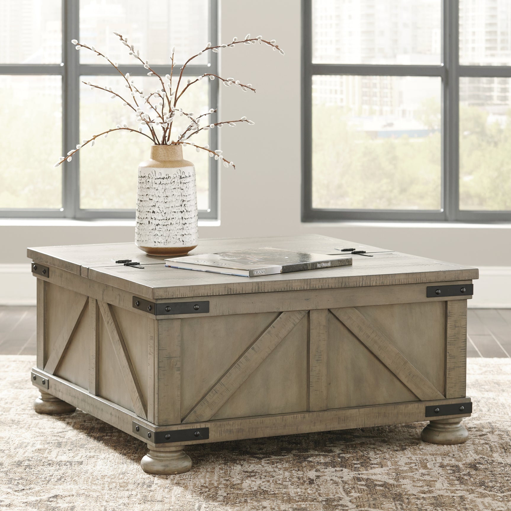Aldwin Coffee Table With Storage - Tampa Furniture Outlet