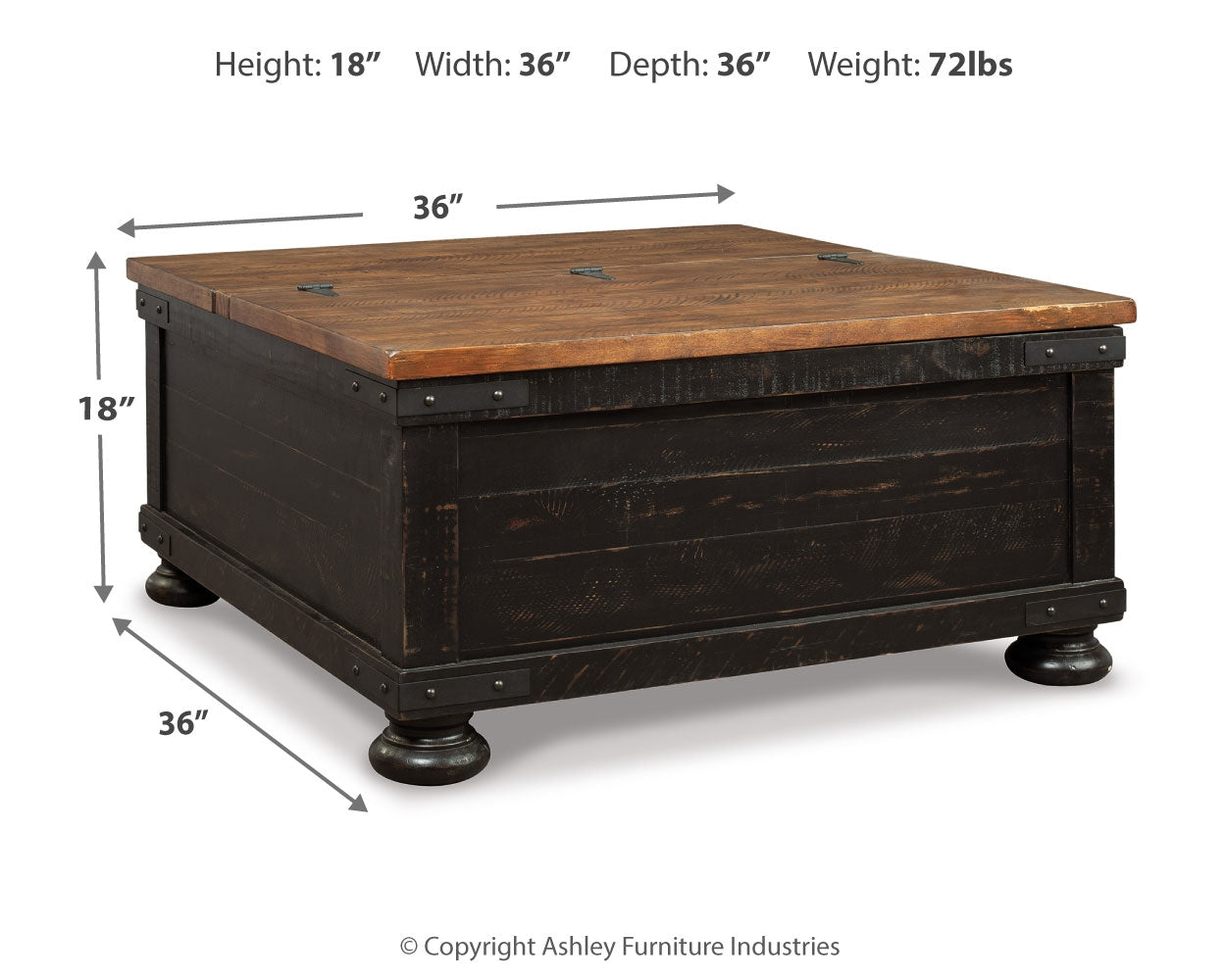 Valebeck Coffee Table with Lift Top - Tampa Furniture Outlet
