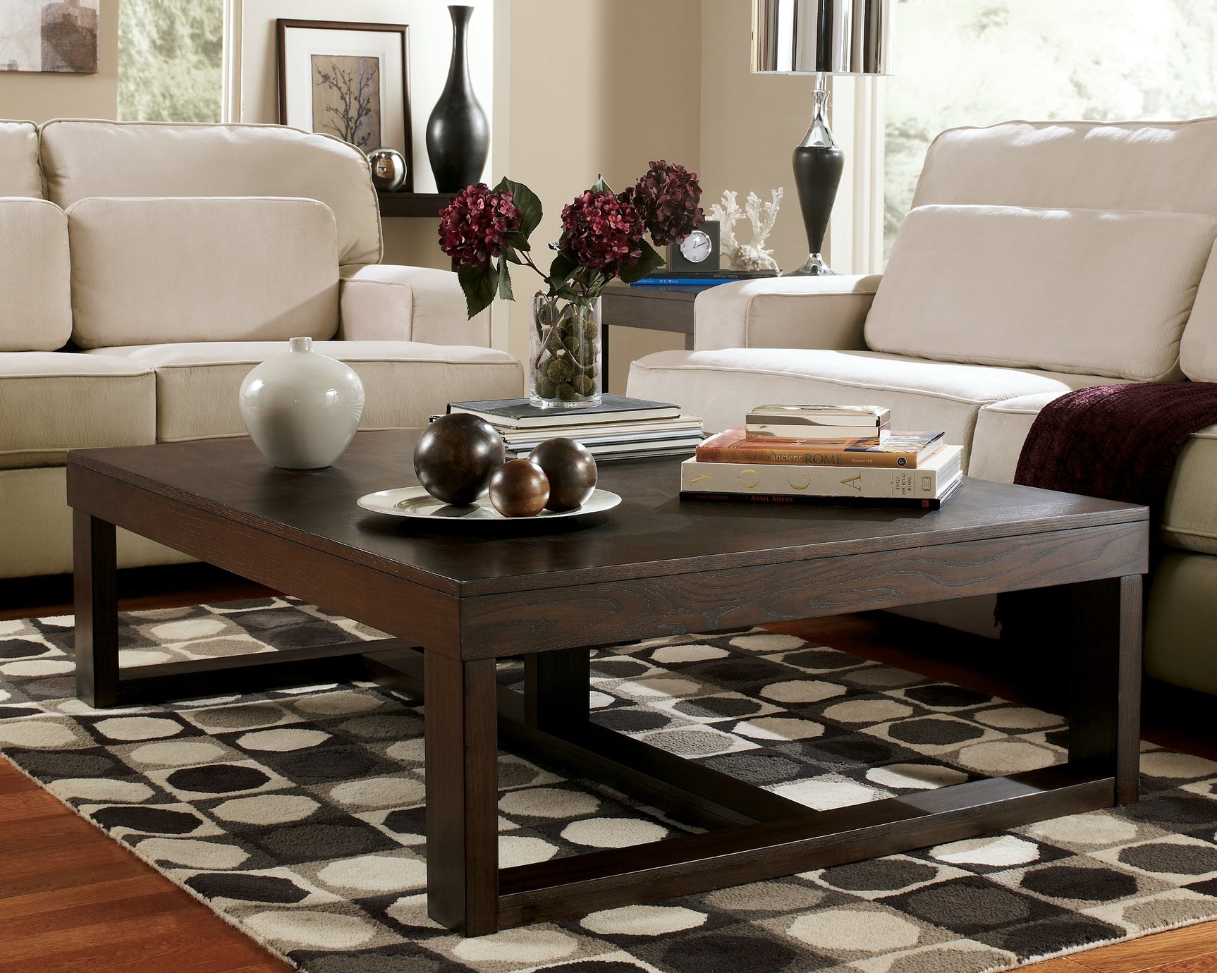 Tampa Furniture Outlet - Ashley Furniture - Watson Coffee Table - Rectangular Cocktail Table / Dark Brown - T481-1