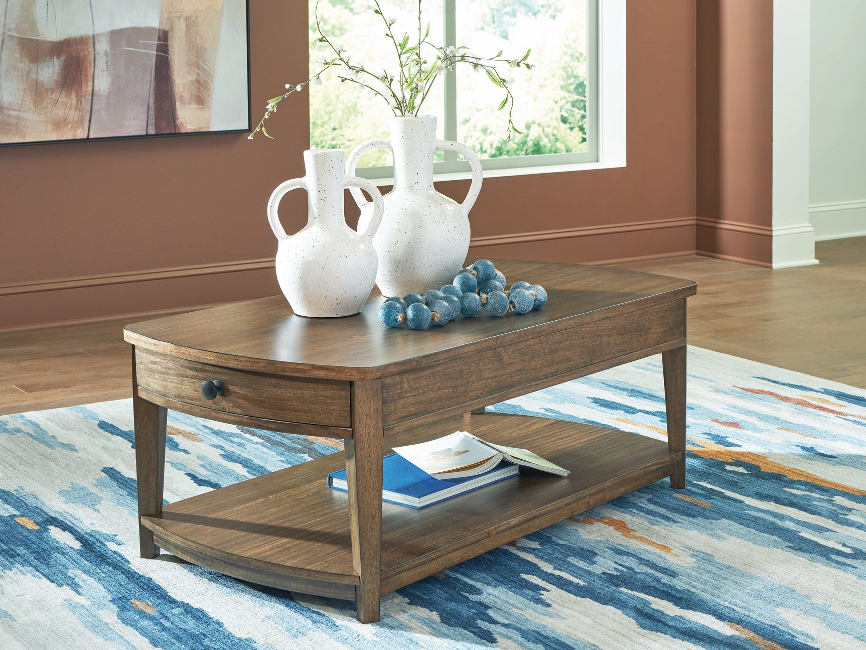 Tampa Furniture Outlet - Ashley Furniture - Burkbyer Coffee Table - Rectangular Cocktail Table / Brown - T513-1
