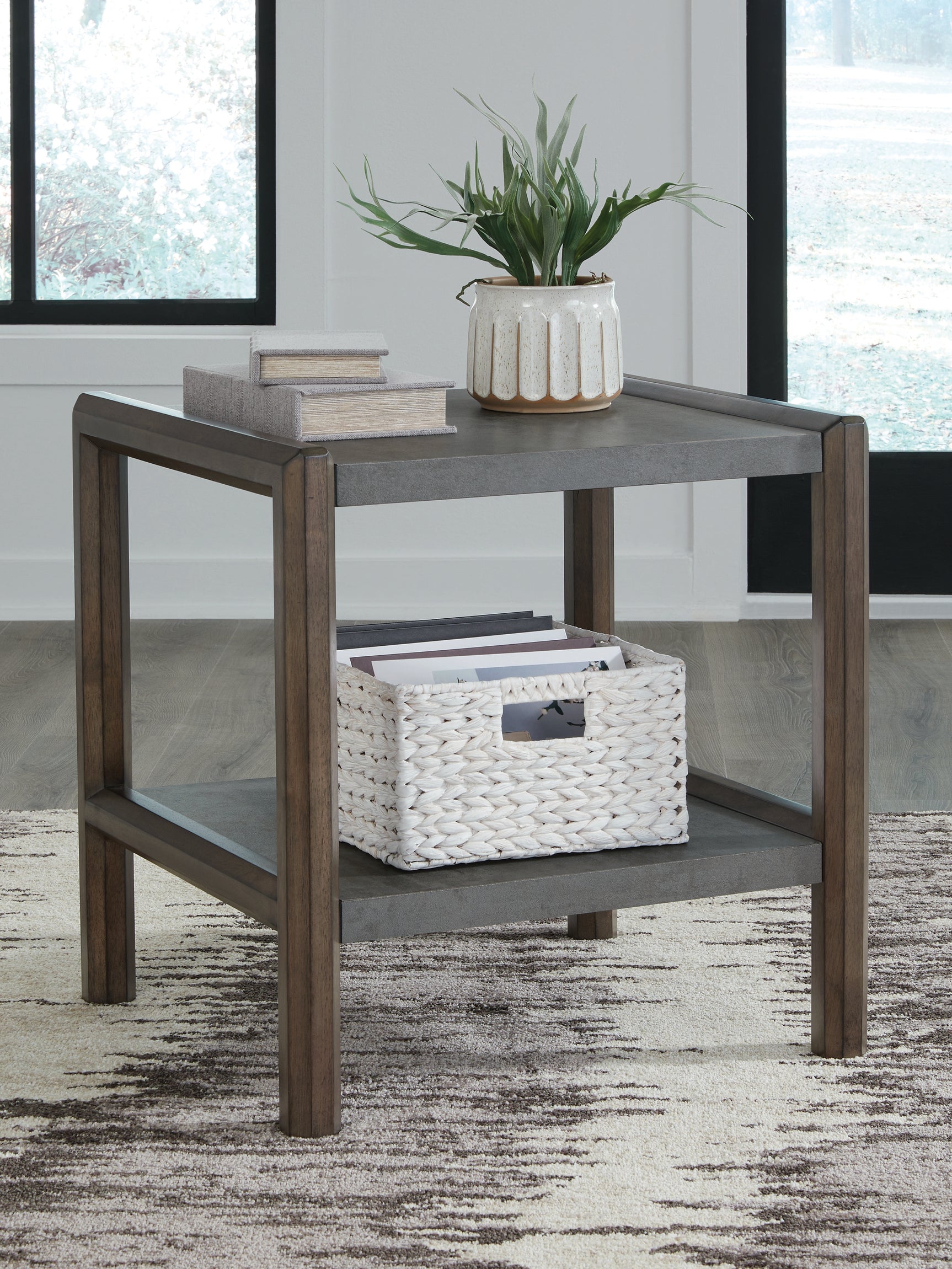 Tampa Furniture Outlet - Ashley Furniture - Kallenny End Table - Rectangular End Table / Brown/Gray - T669-3