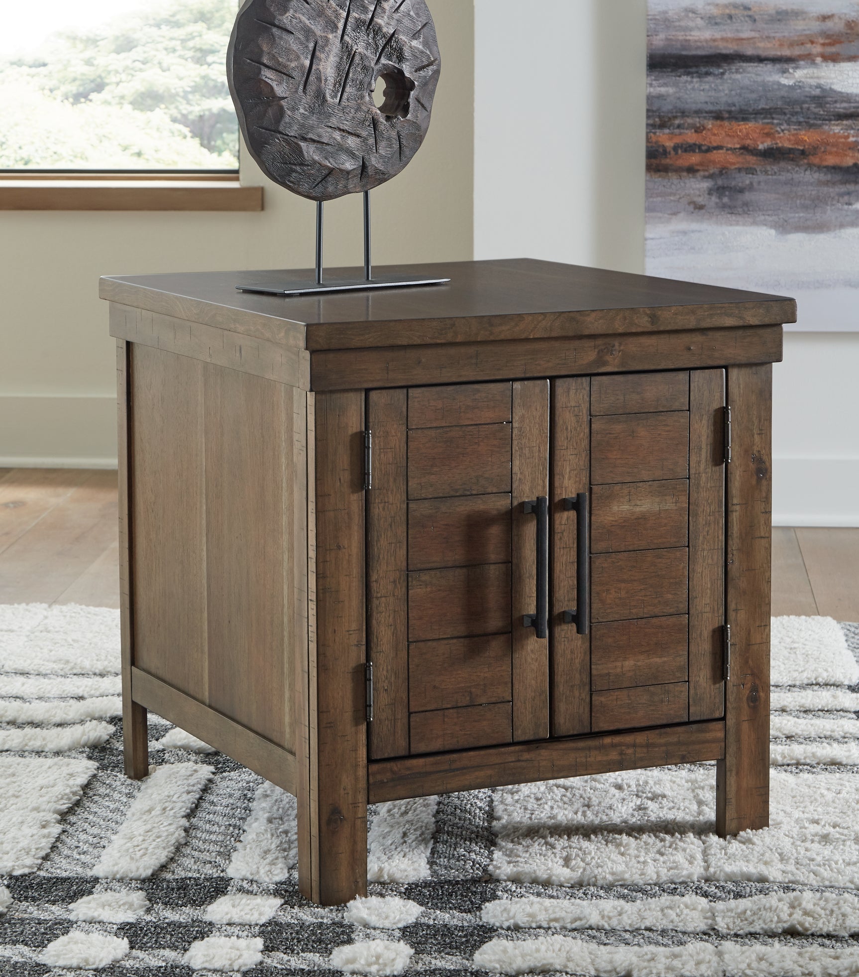 Tampa Furniture Outlet - Ashley Furniture - Moriville End Table - Rectangular End Table / Grayish Brown - T731-3