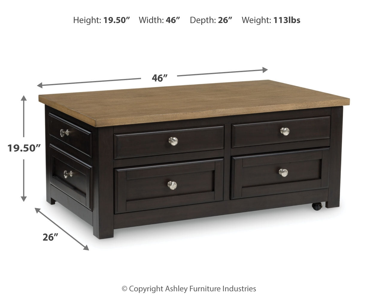 Drazmine Lift-Top Coffee Table - Tampa Furniture Outlet