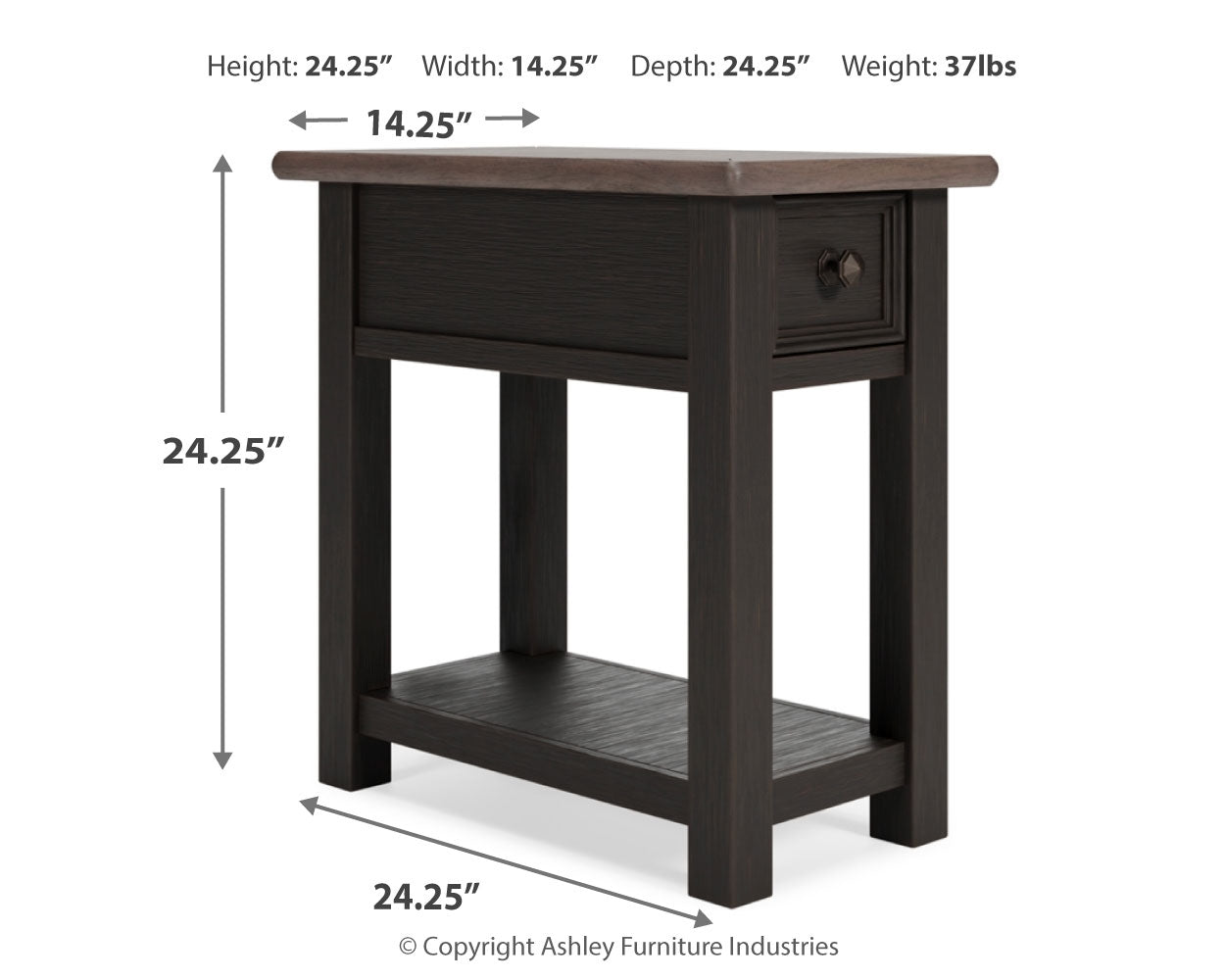 Tyler Creek Chairside End Table - Tampa Furniture Outlet