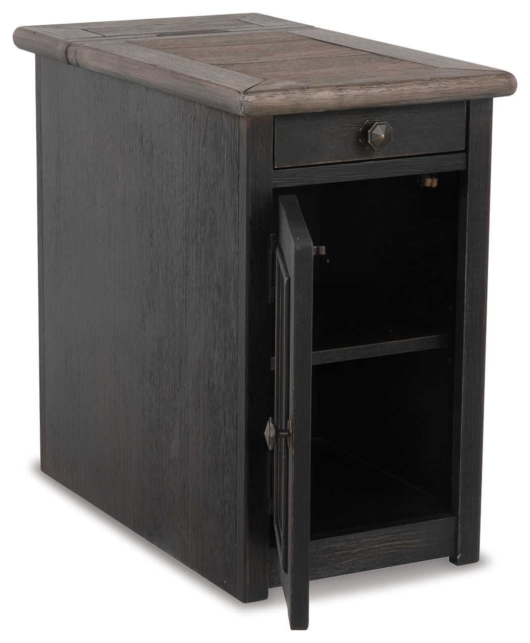Tyler Creek Chairside End Table with USB Ports & Outlets - Tampa Furniture Outlet