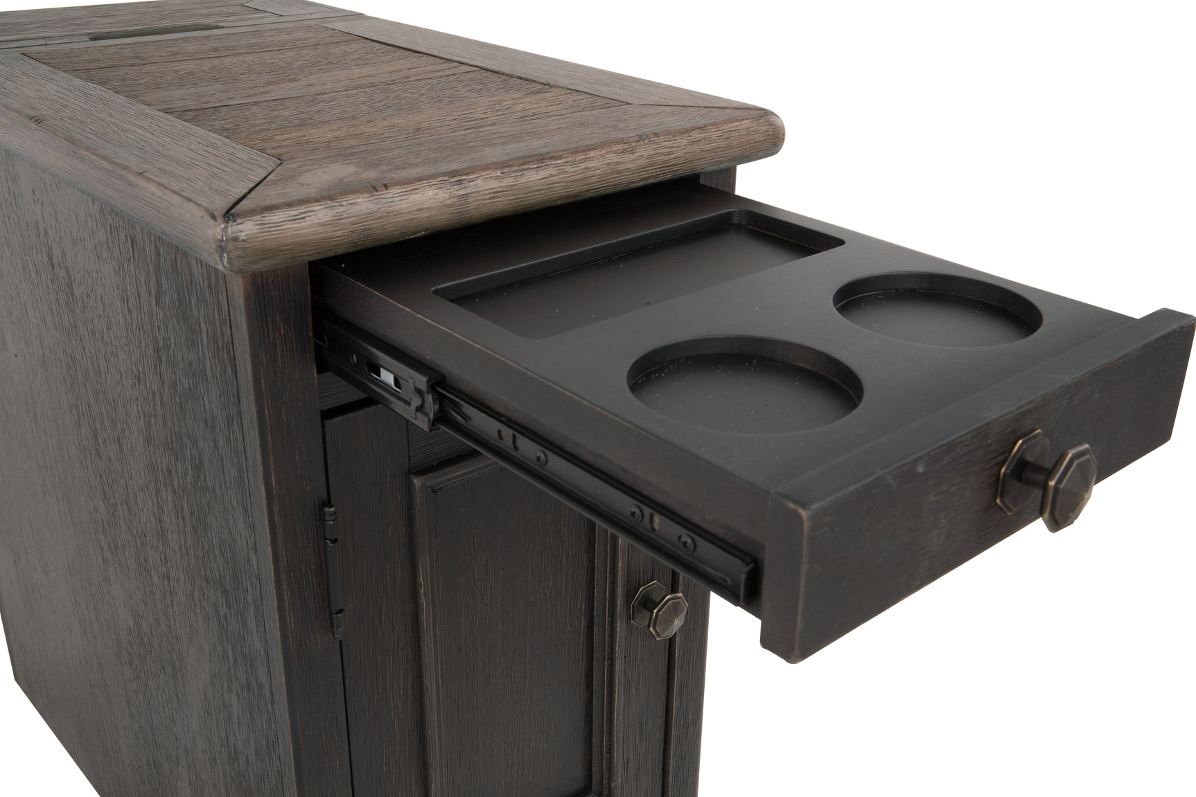 Tyler Creek Chairside End Table with USB Ports & Outlets - Tampa Furniture Outlet