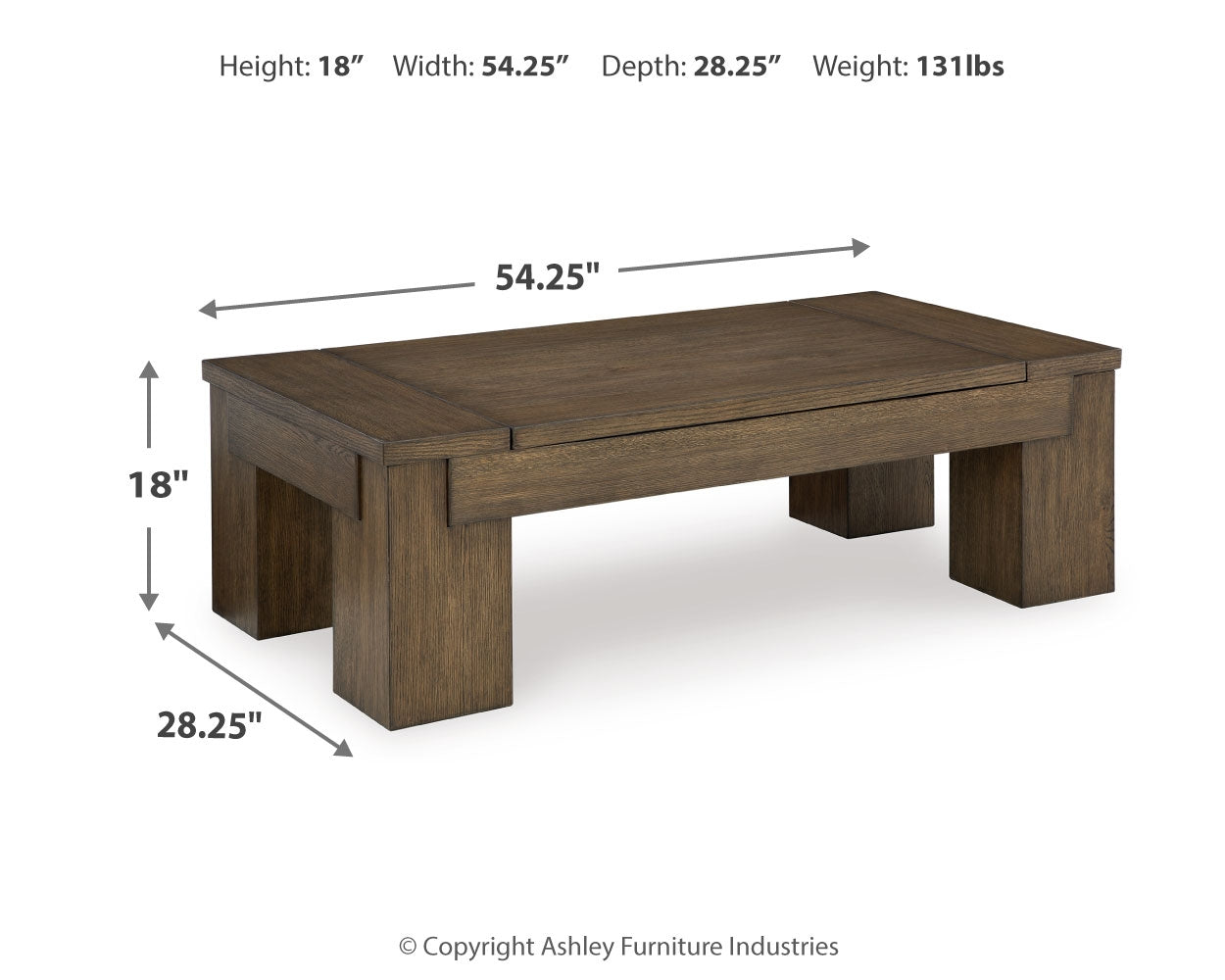 Rosswain Lift-Top Coffee Table - Tampa Furniture Outlet
