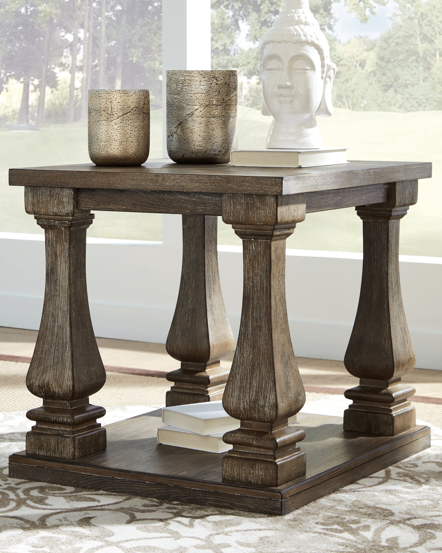 Tampa Furniture Outlet - Ashley Furniture - Johnelle End Table - Rectangular End Table / Gray - T776-3
