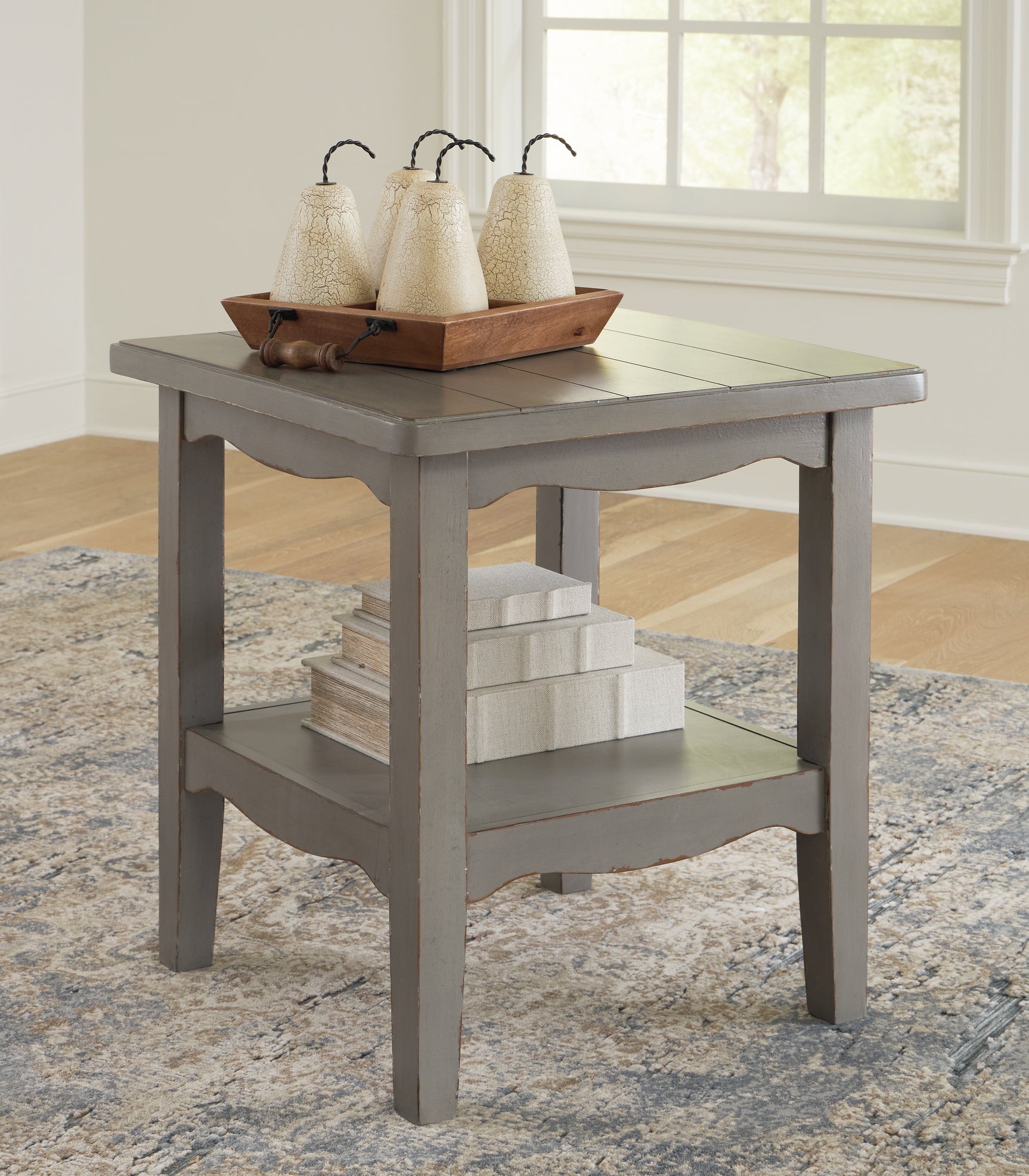 Tampa Furniture Outlet - Ashley Furniture - Charina End Table - Square End Table / Antique Gray - T784-2