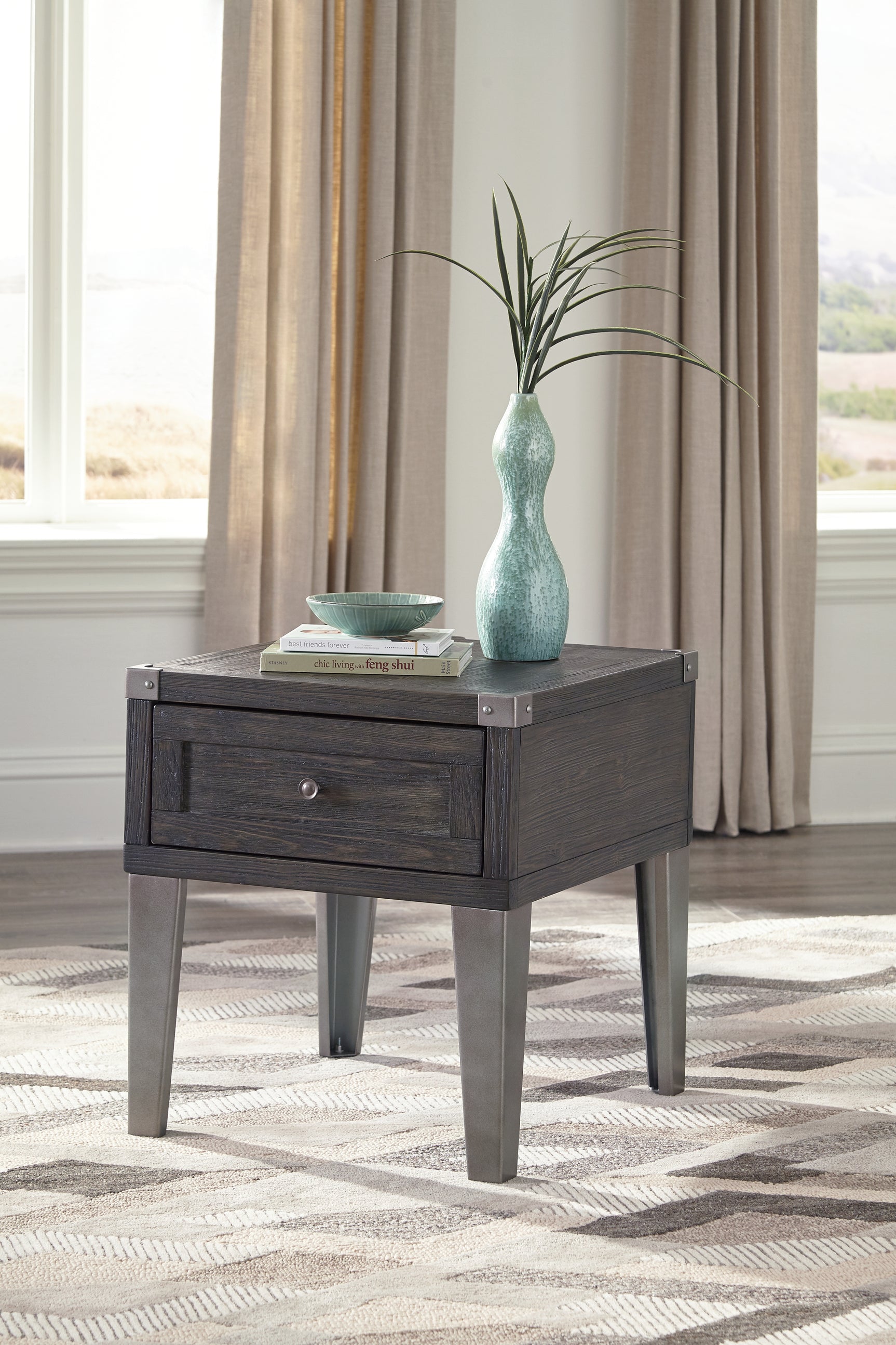 Todoe End Table with USB Ports & Outlets - Tampa Furniture Outlet