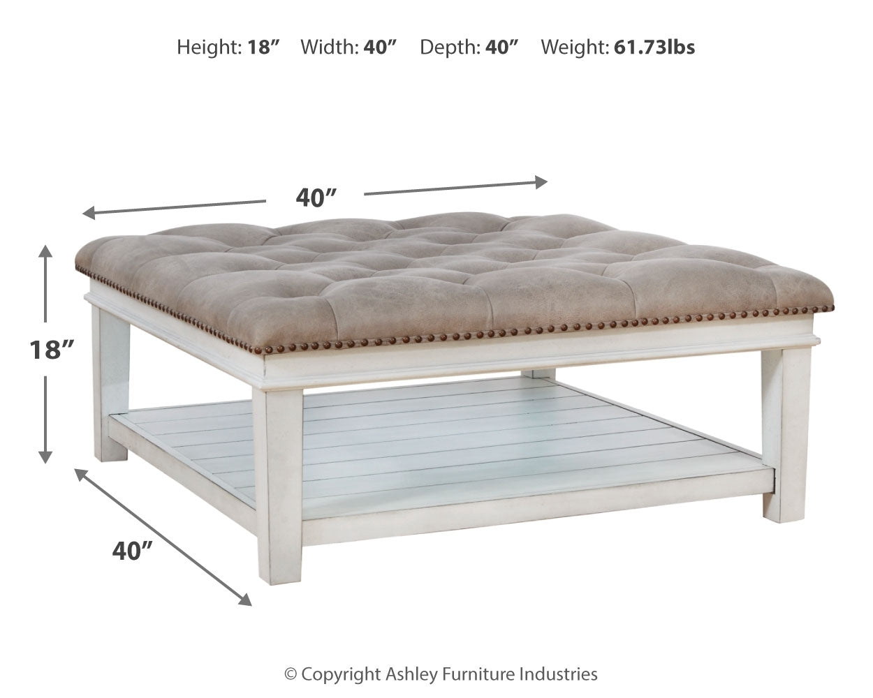 Kanwyn Upholstered Ottoman Coffee Table - Tampa Furniture Outlet