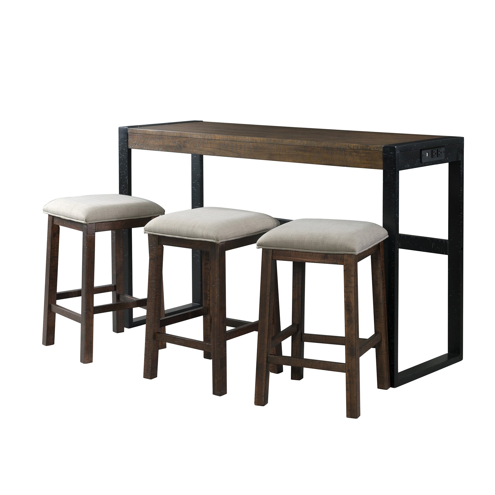 Caesar Occasional Bar Table Single Pack (Table + Three Stools) - Tampa Furniture Outlet