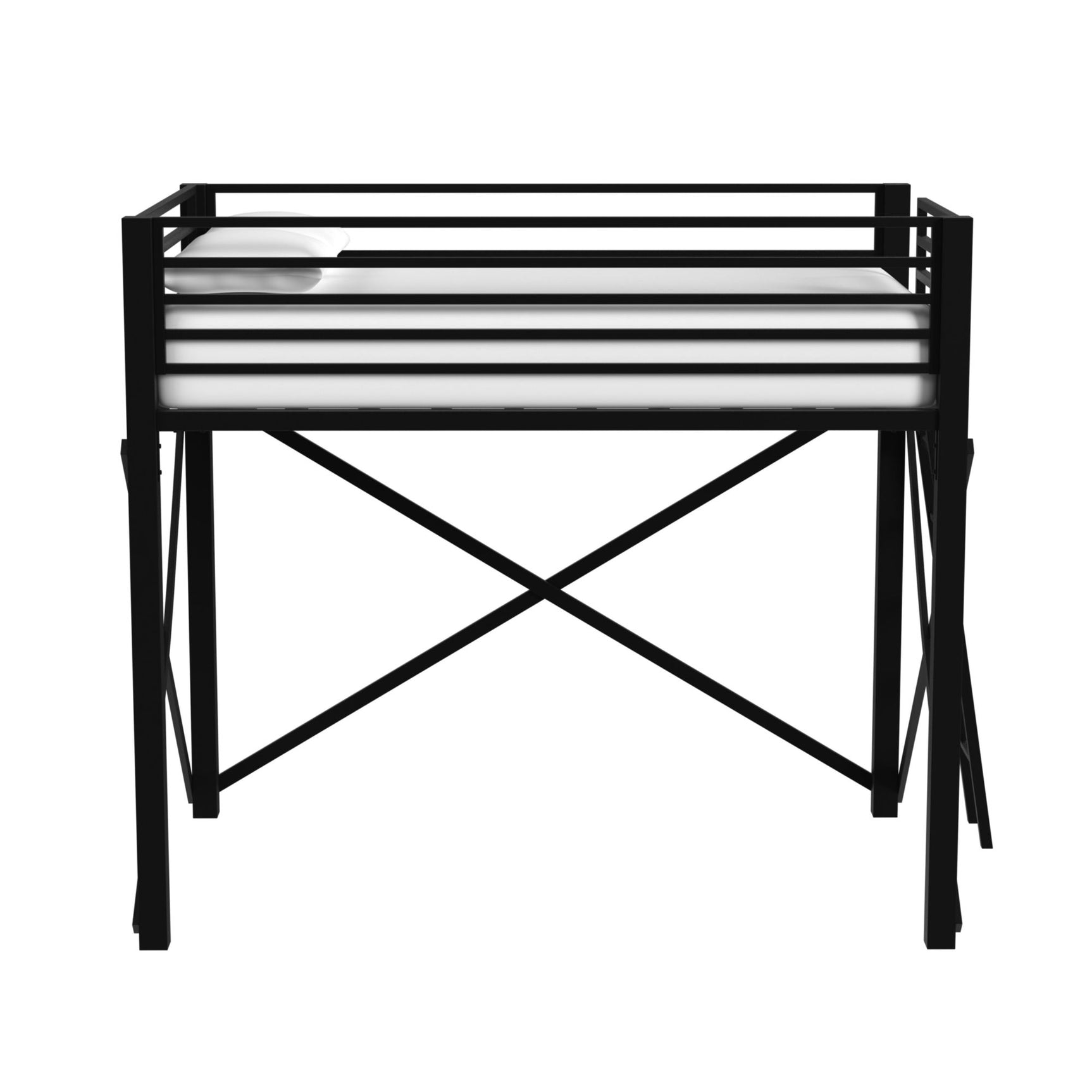 Talia Full Loft Bunk and Ladder in Black - Tampa Furniture Outlet